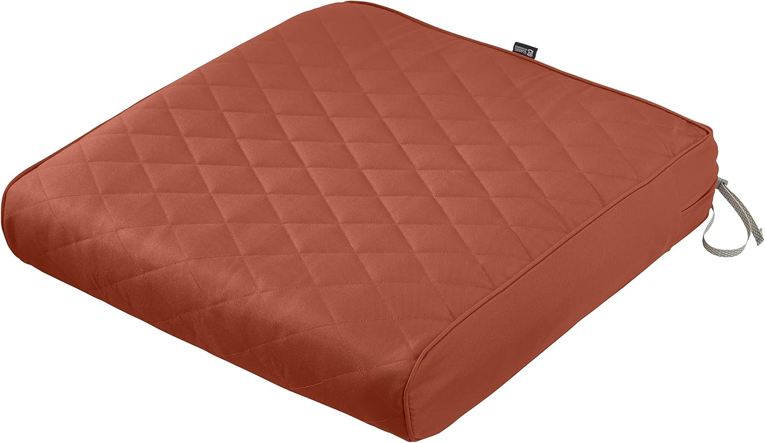 Classic Accessories Montlake FadeSafe Water-Resistant 25 x 25 x 5 Inch Square Outdoor Quilted Seat Cushion, Patio Furniture Chair Cushion, Spice 25"W x 25"D x 5"Thick Spice