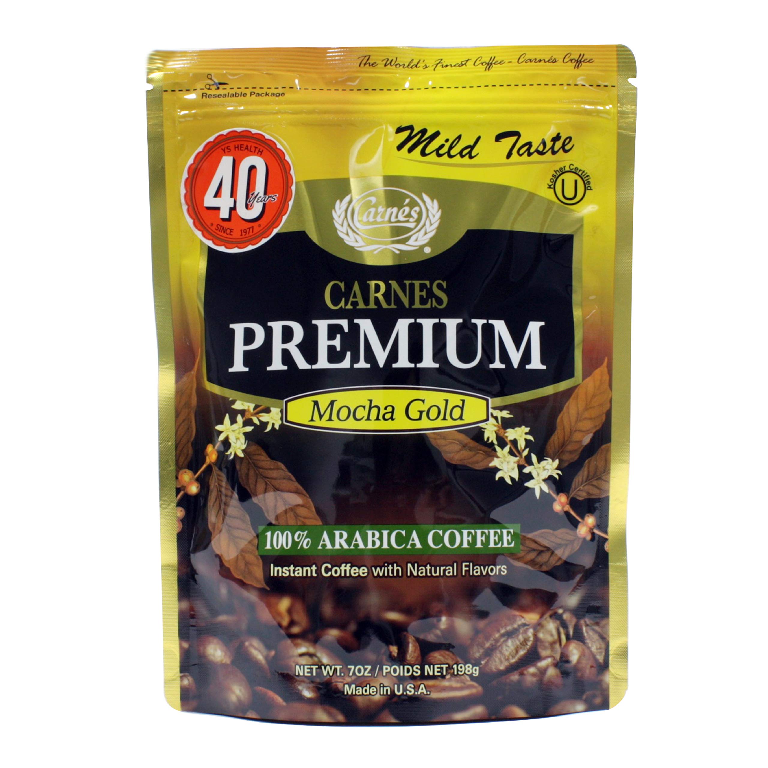 Carnes Premium Instant Coffee 100% Arabica Coffee (Mocha, 7oz_1 pack), brown, 7oz