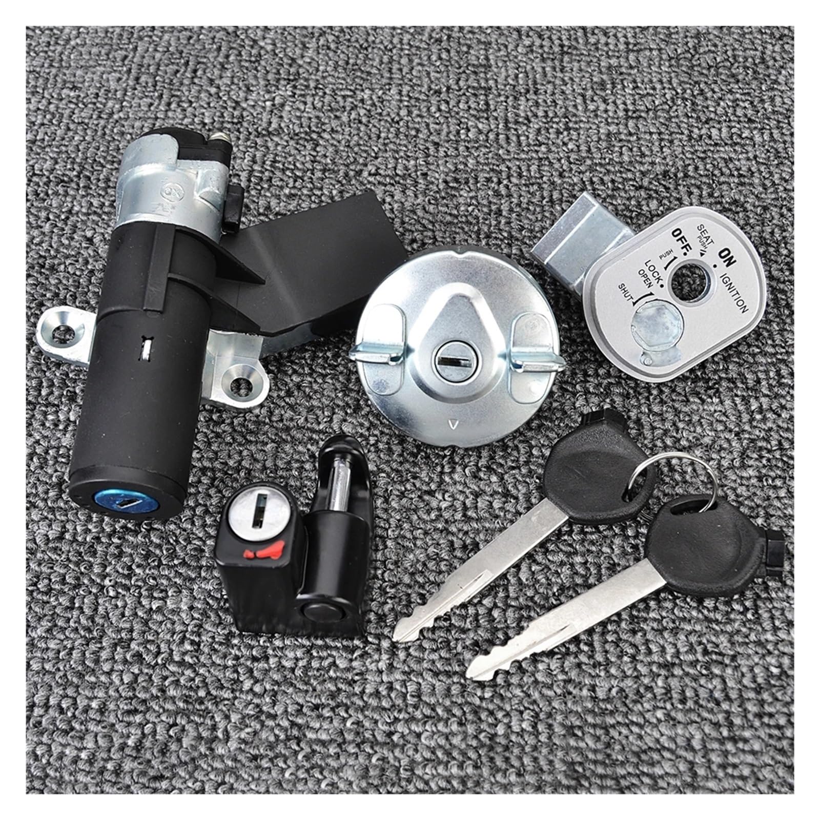 Llave Encendido Motocicleta para NPS50 para Ruckus 50 2006-2017 NPS 50 para Ruckus 2003-2005 Juego De Cerradura De Tapa De Combustible Y Llave De Encendido