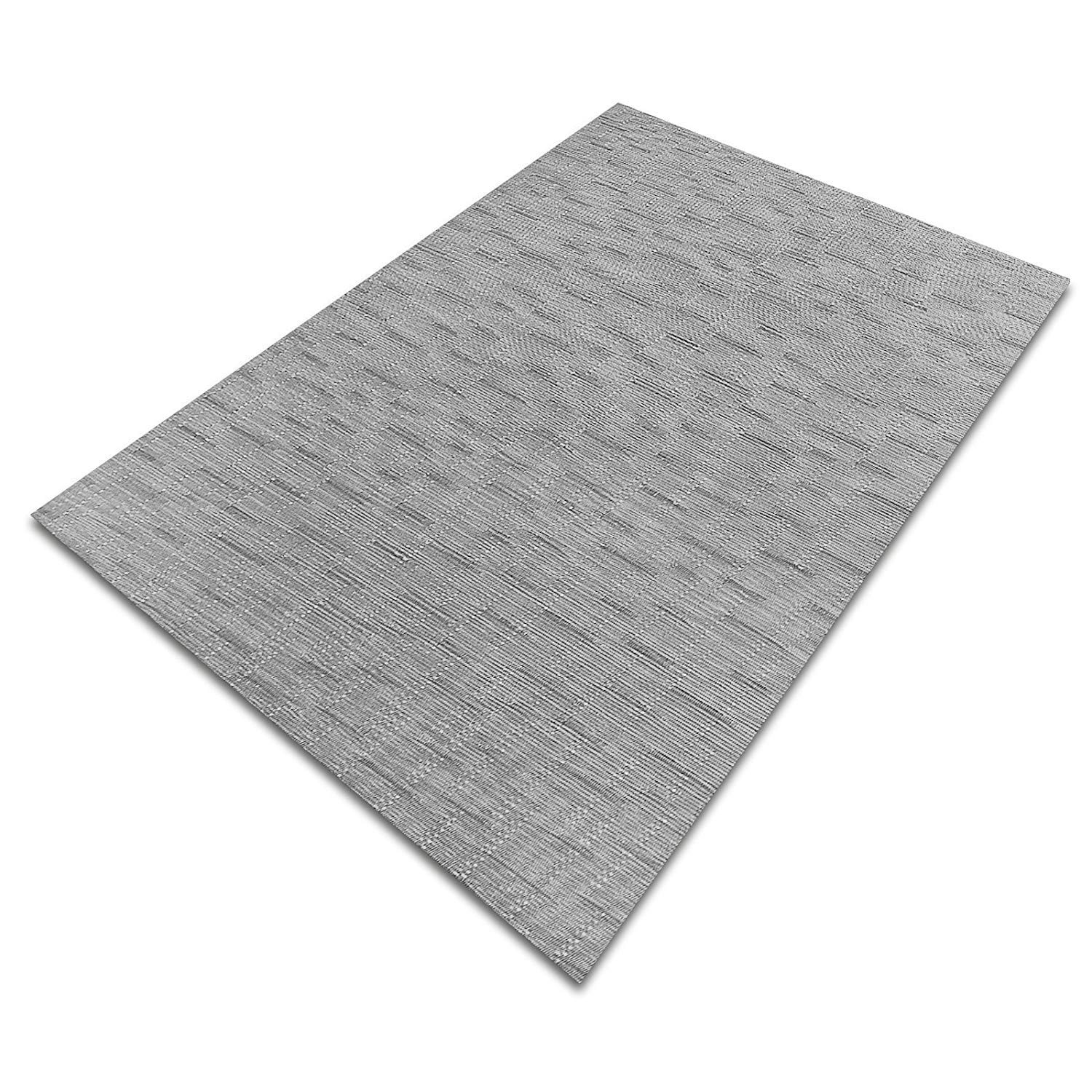 Tapis protège-Sol casa pura® Design et tissé | Protection Sol durs : parquet etc. | Bureau, Chambre, Salon | 100x180cm, Gris Blanc - Siena