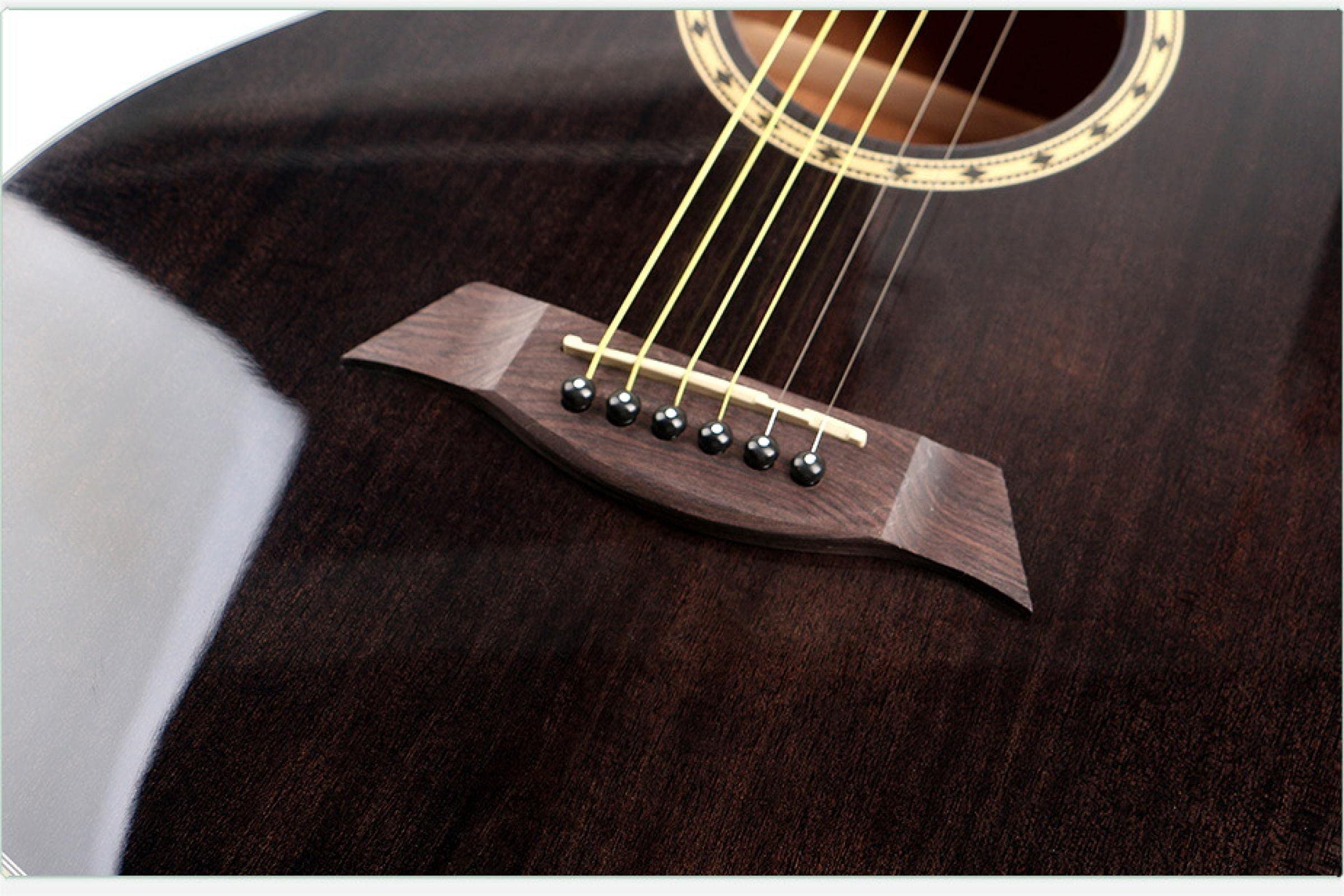 Chitarra acustica elettrica in mogano con corde in acciaio 40 pollici A-Body Guitarra 6 corde Folk Pop Cutaway High Gloss Pickup Blue Black 40 pollici BKS