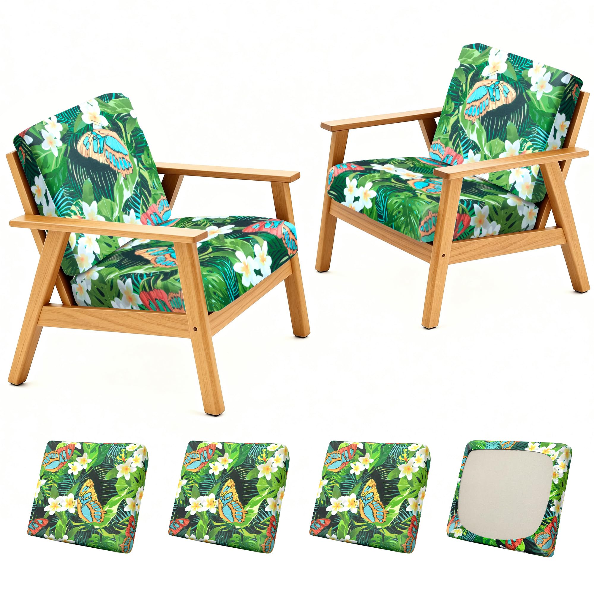 4 Pcs Outdoor Cushion Covers, Patio Sofa Cushion Covers Replacement