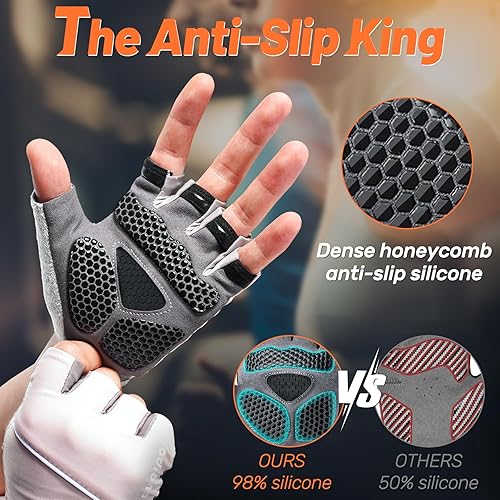 Miniatura 3 de Guantes de entrenamiento 5 en 1 para hombres y mujeres, con excelente agarre, protección completa, para ejercicio, levantamiento de pesas, gimnasio,