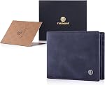 TRUSADOR Savona Portefeuille en cuir classique pour hommes RFID Boîte cadeau de portefeuille Navy Classic