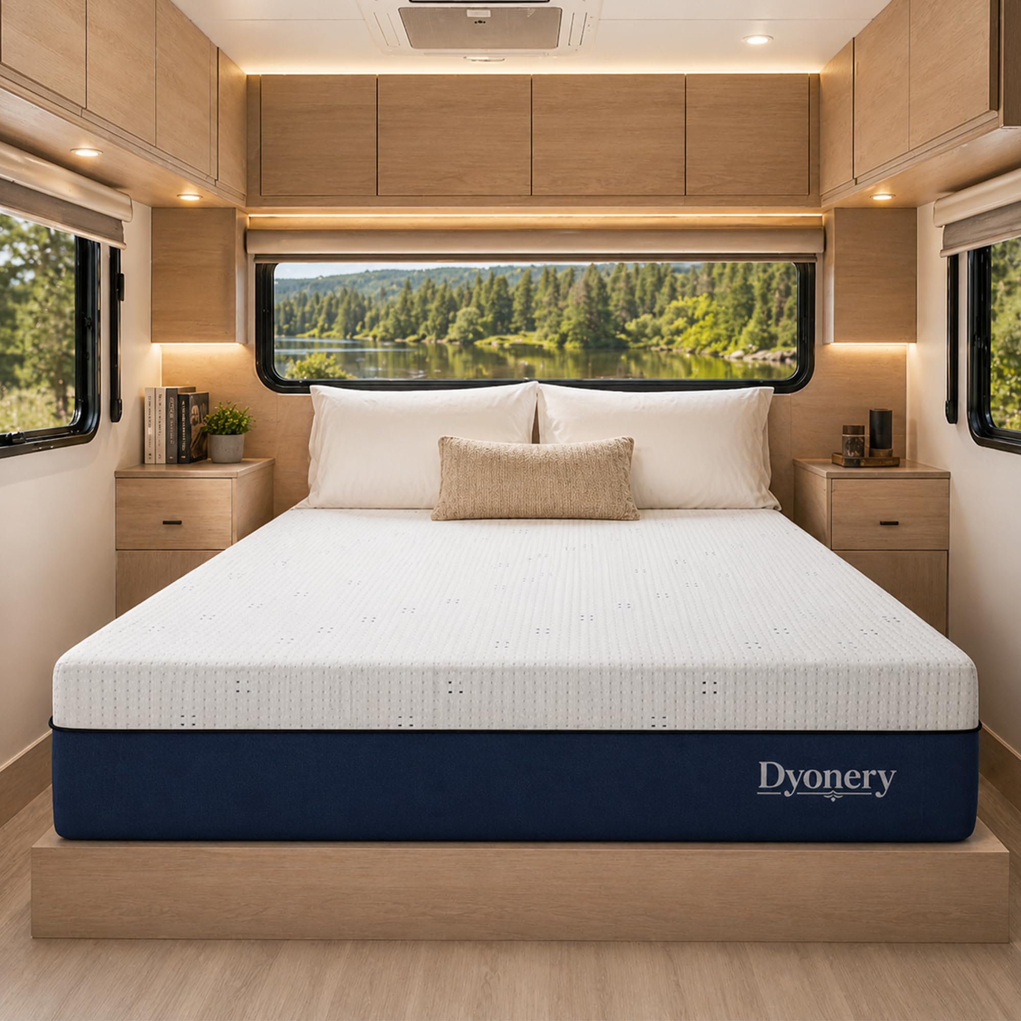 Dyonery RV Mattress Short Queen 10 Inch Gel Memory Foam Mattress in a Box, Cooling Sleep & Pressure Relief, Fiberglass Free, CertiPUR-US Certified Foam, Medium Support