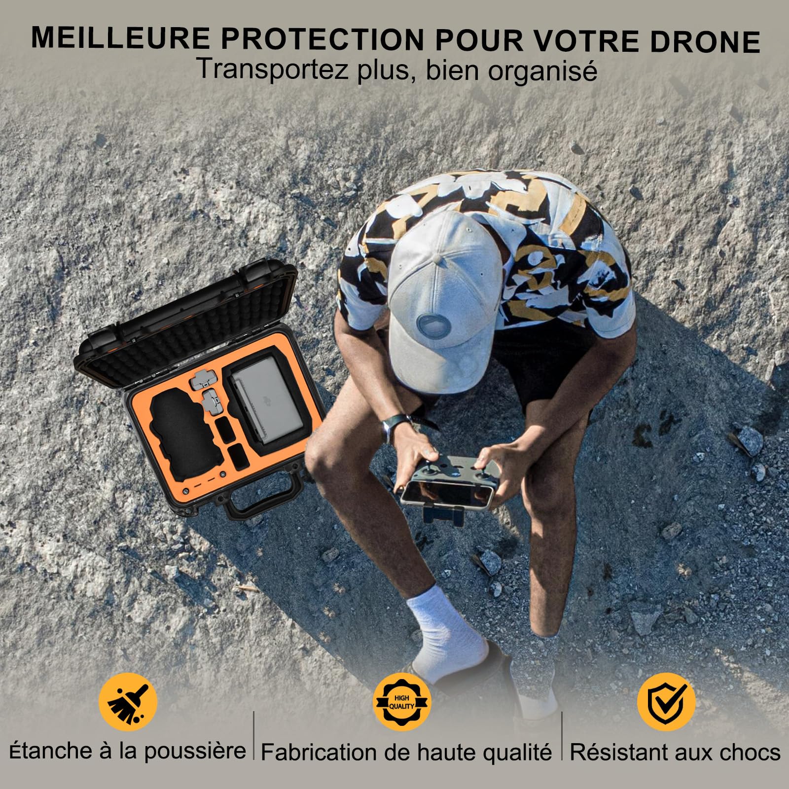 LEKUFEE Étui de Transport pour DJI Mavic Mini 2 Drone et DJI Mavic Mini 2 Drone Accessoires [Non Inclus Mavic Mini Drone, Pas Fit Mavic Mini SE/Mini 1]