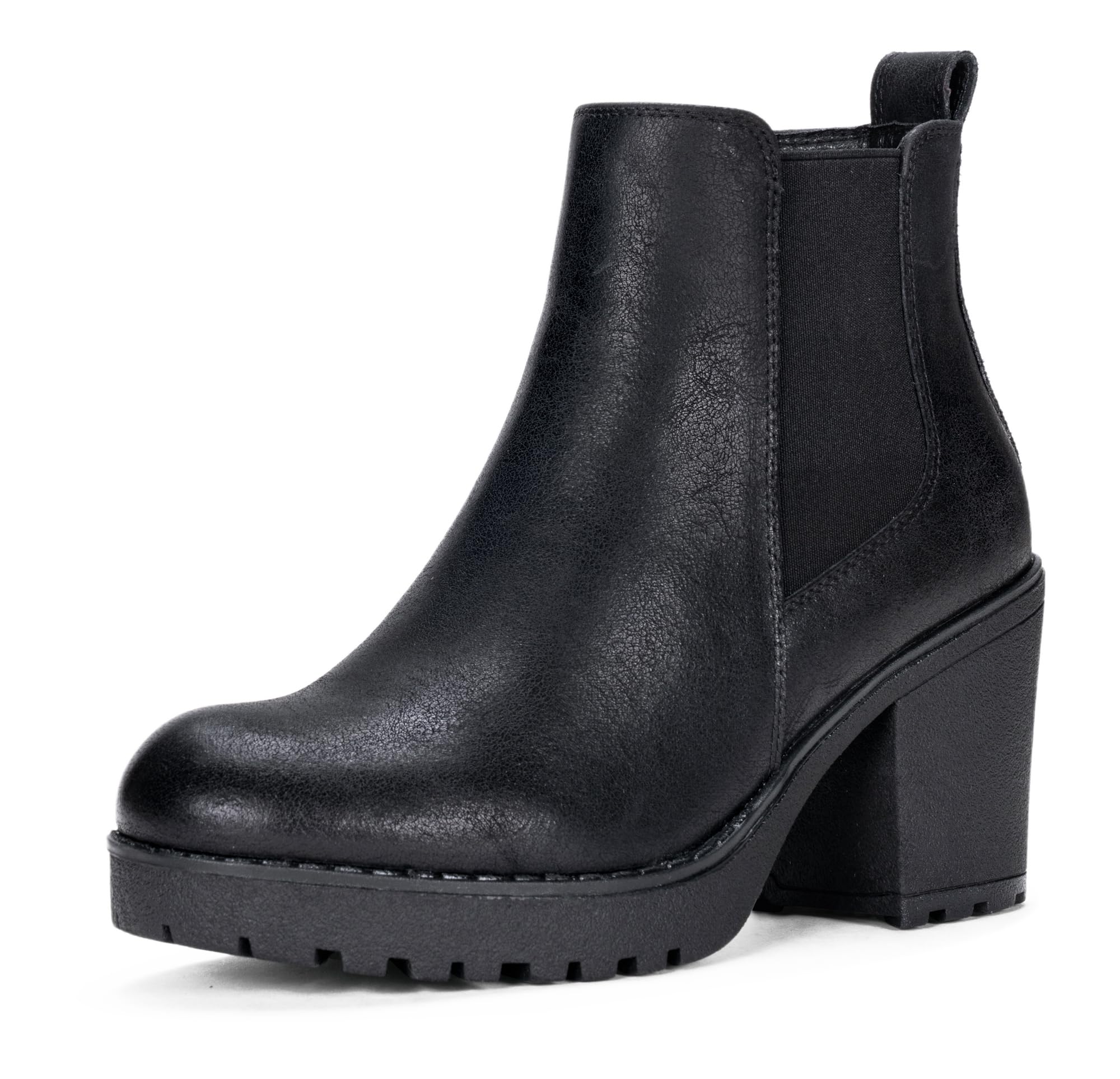 Vepose Womens Ankle Chunky Heeled Boots Platform Chelsea Retro Short 999 Booties with Zipper