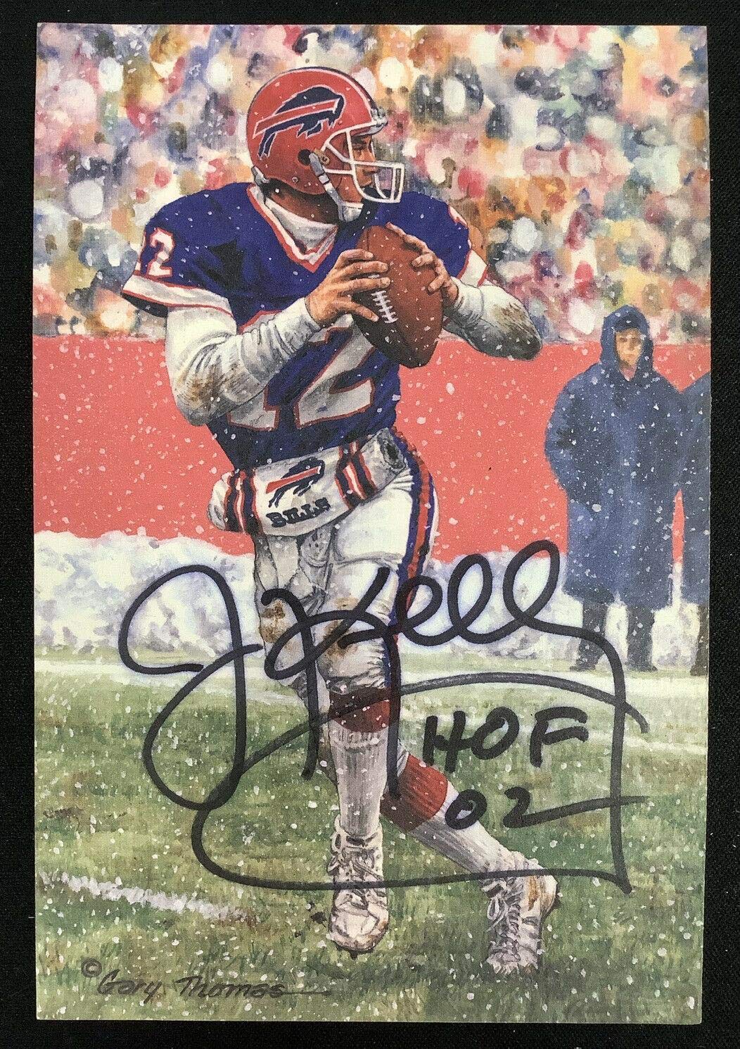Jim Kelly Signed GLAC Goal Line Art Card Autograph DAMAGED Buffalo 