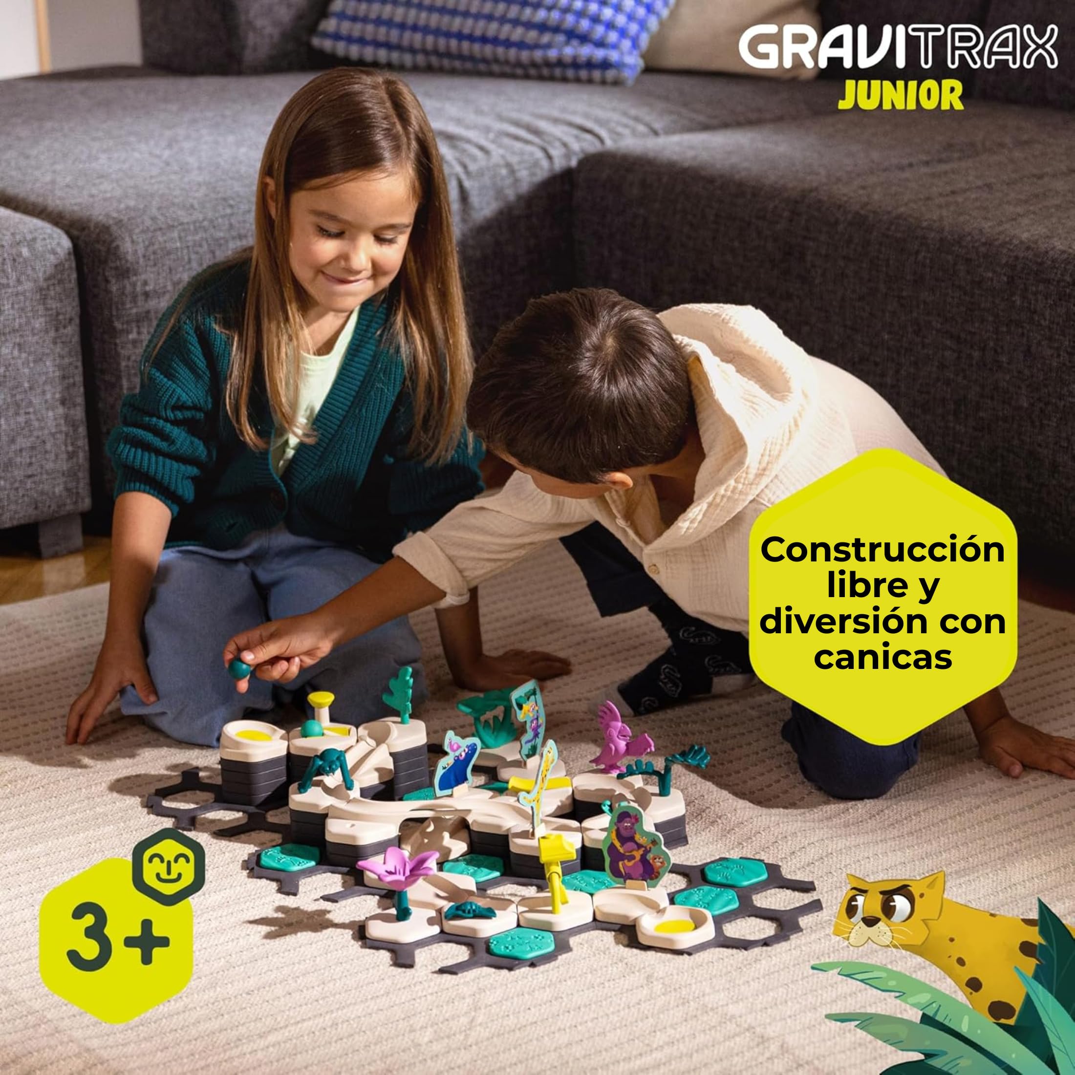 Ravensburger - Gravitrax Junior Starter Set L | Circuito Canicas con 100 Pieza | Rompecabezas Niños con Canicas | Juegos para Niños De 3 Años | Juegos Mesa Compatibles con Todos Los Gravitrax