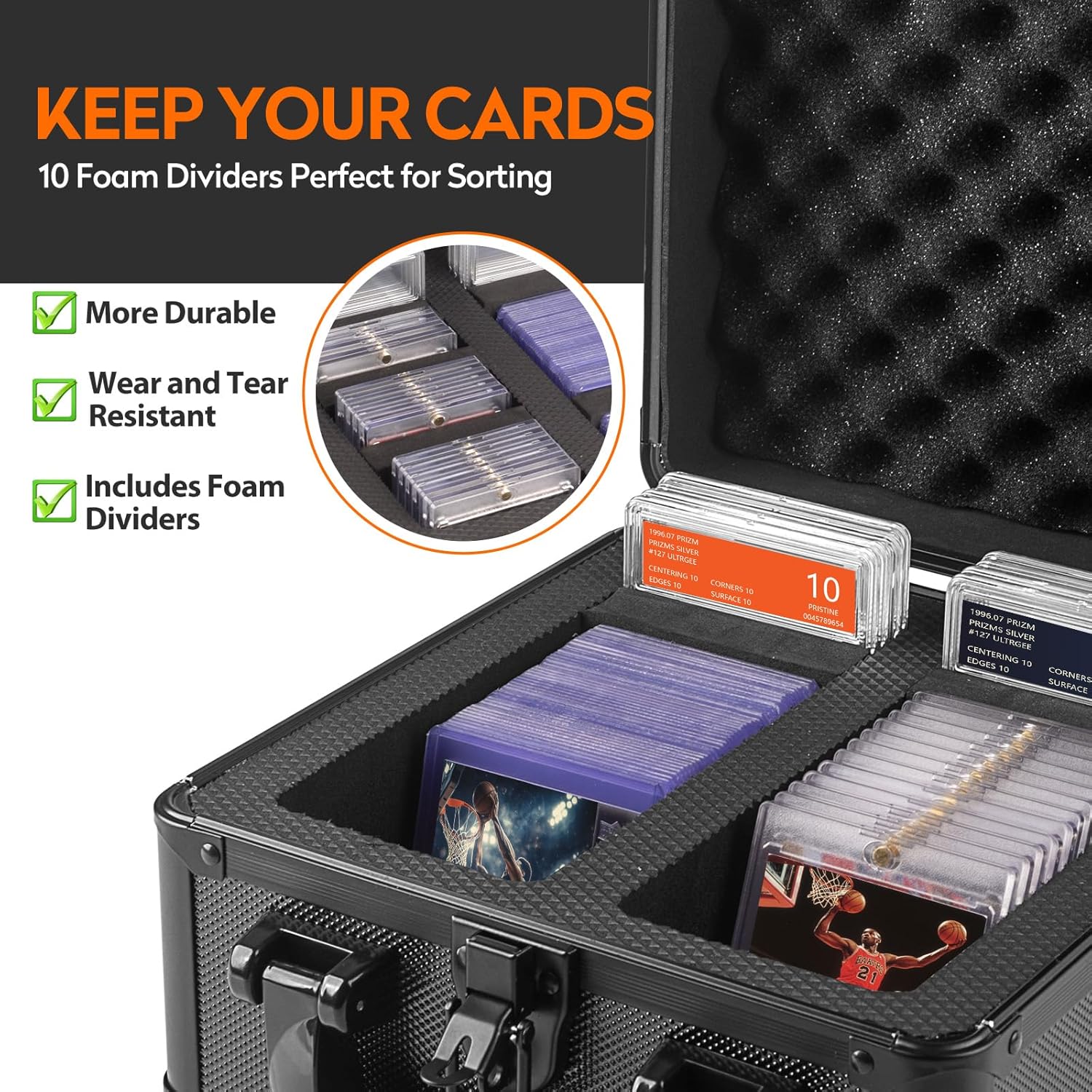 Graded Card Storage Box, Top Loaders Storage Boxes, PSA Card Slab Holder Storage Case for Trading Cards & Sports Cards