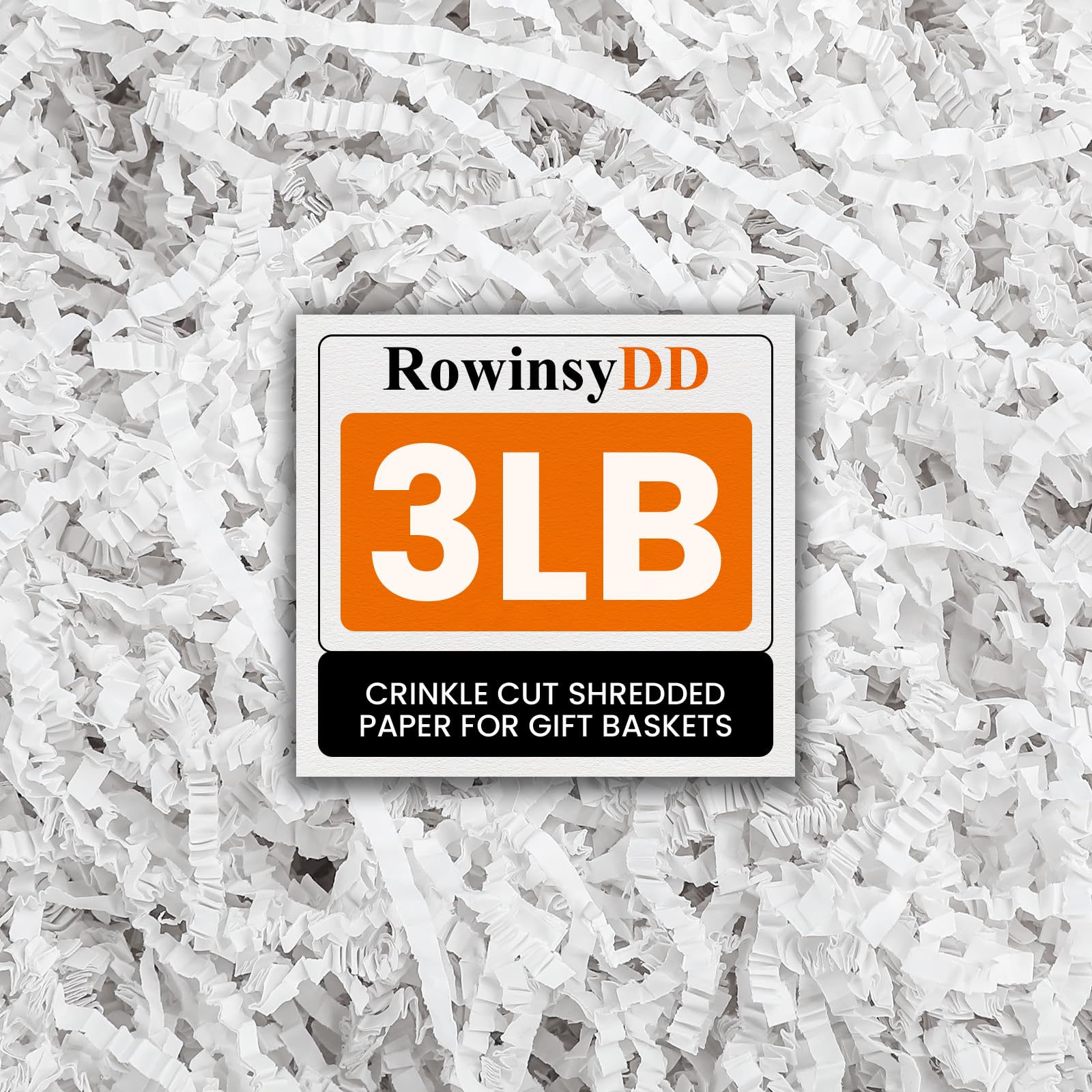 RowinsyDD 3LB White Crinkle Paper Filler, Shredded Paper for Gift Baskets