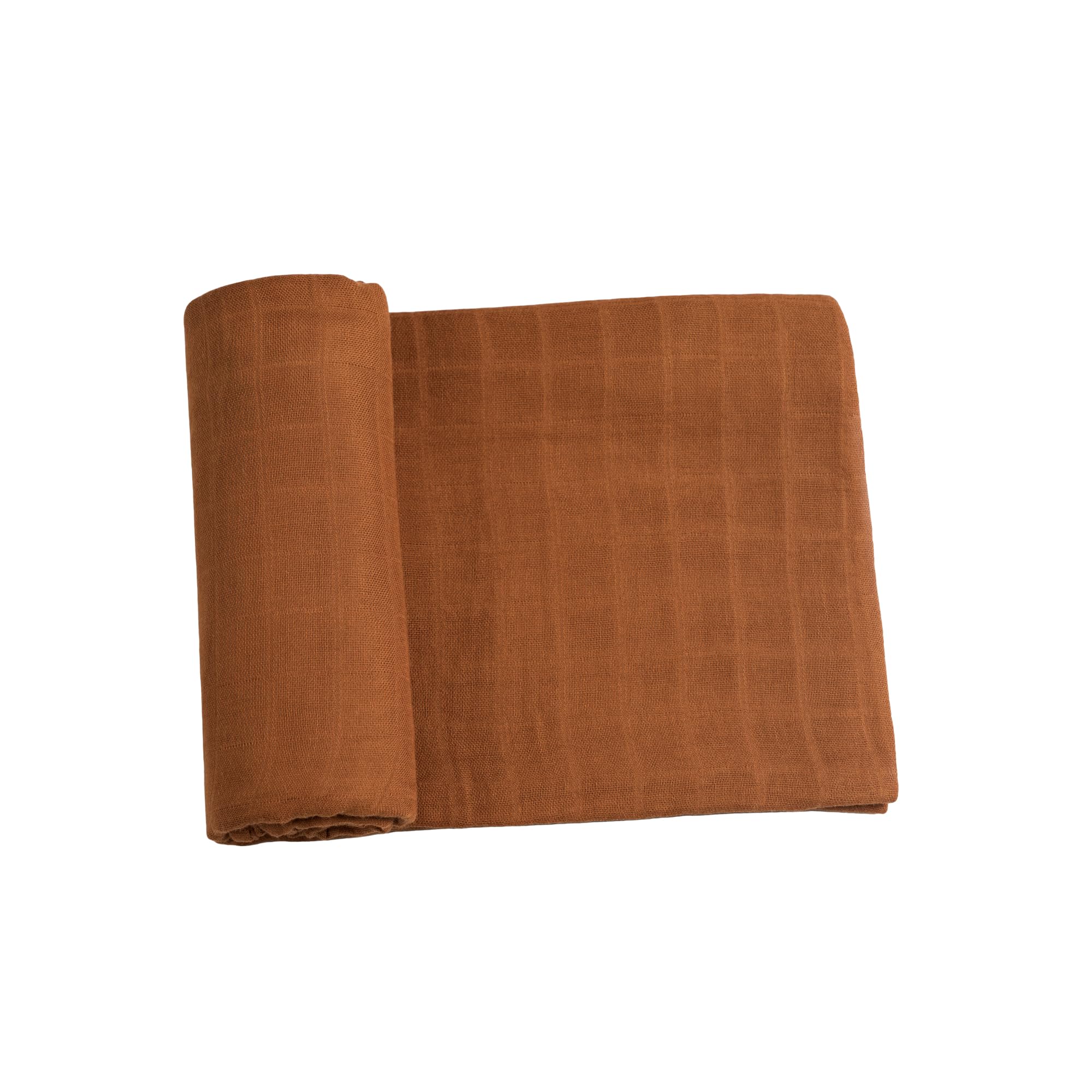 Meracorallo Muslin Swaddle Blanket, Rayon Cotton Blend, Brown | Silky Soft, Lightweight Breathable, 47x47 In, Receiving Blanket, Swaddle Wrap for Baby Boys Girls