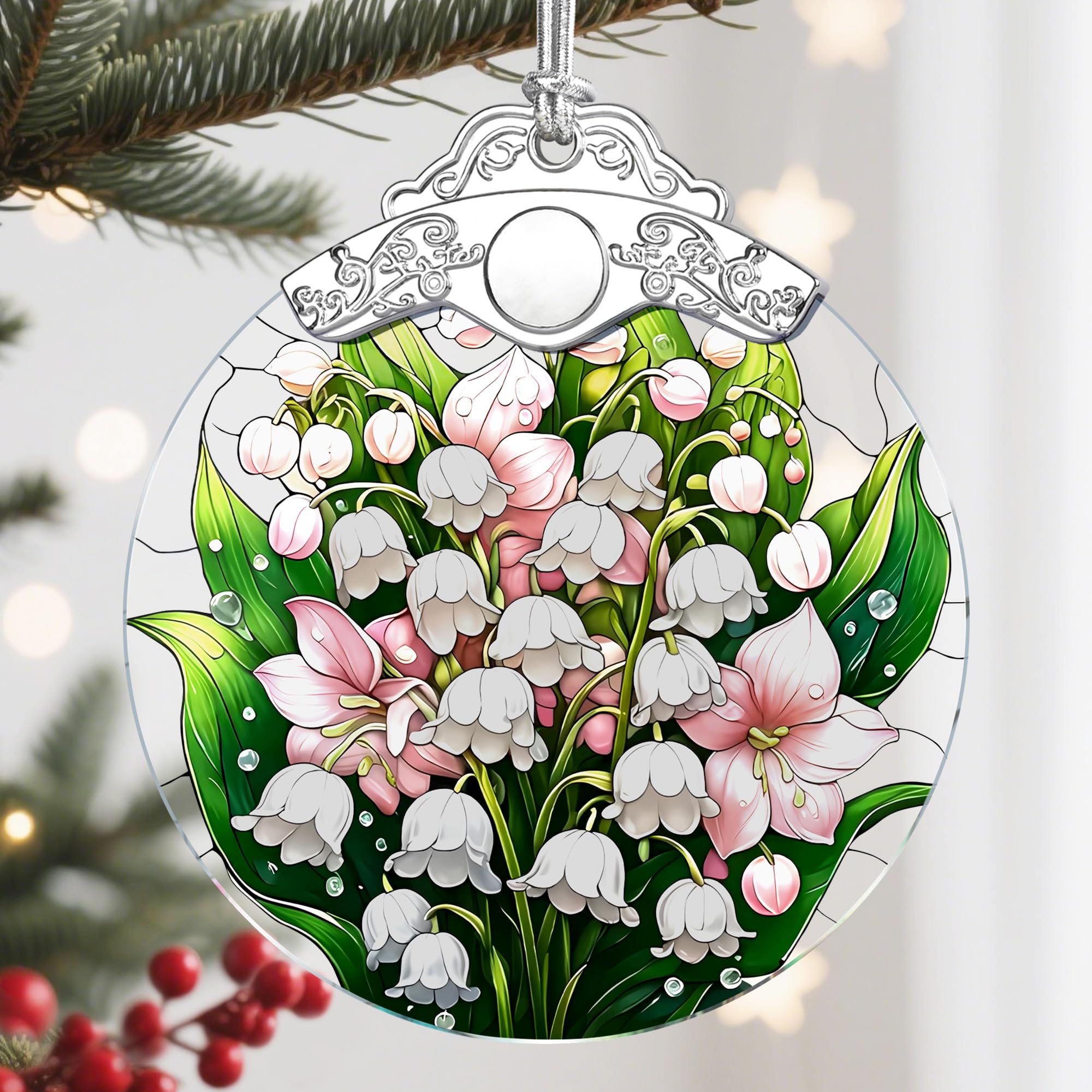 Décoration de Noël muguet en verre : l'ornement idéal pour illuminer vos fenêtres
