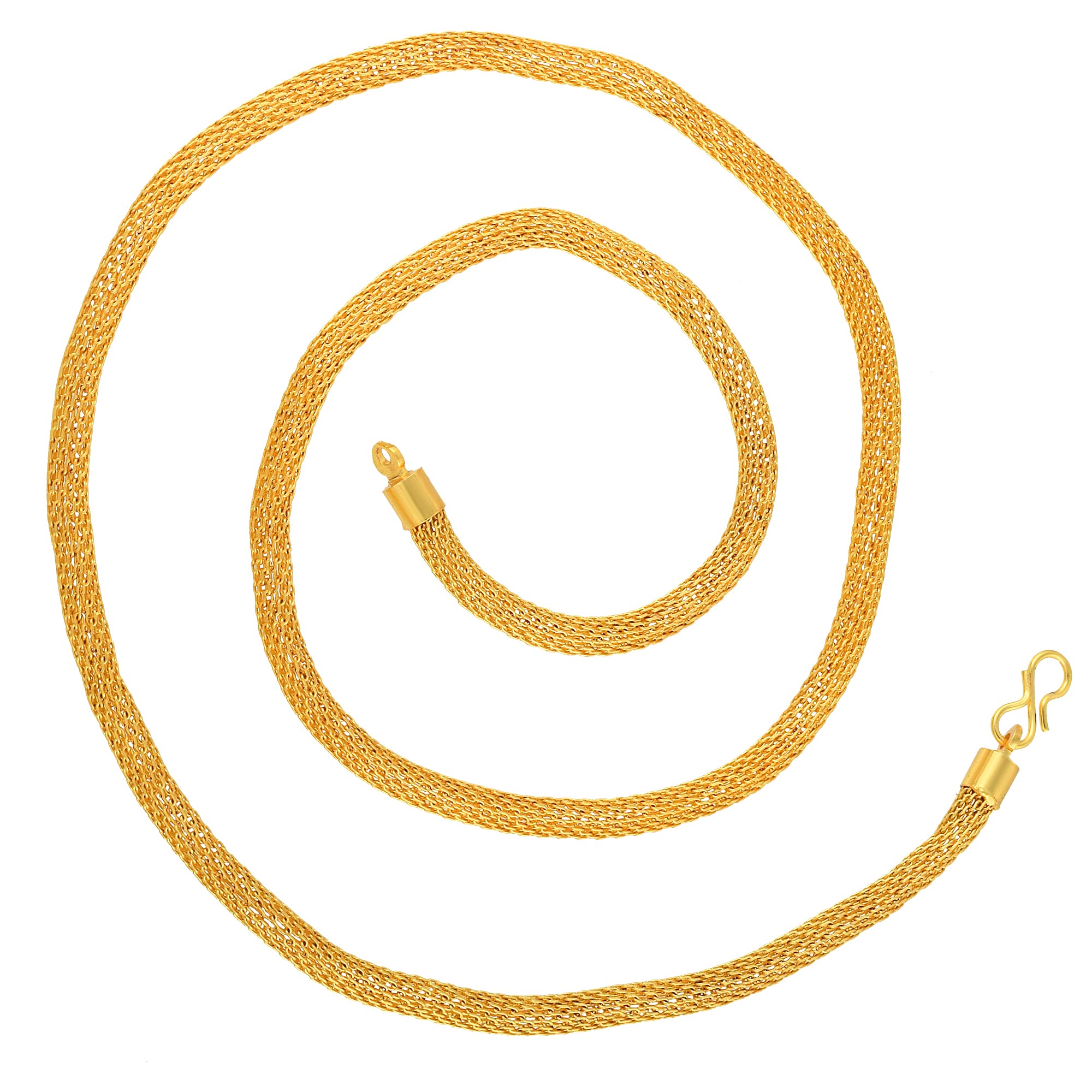 Gold Plated Brass Hollow Italian Chain Necklace for Men Women Ladies Boys Kids Girls-image-48