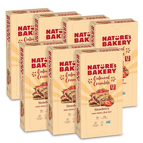 Miniatura 10 de Nature's Bakery Barras de desmoronamiento de avena, manzana, fruta real, veganas, sin OMG, barra de desayuno, 1 caja con 6 paquetes, 6