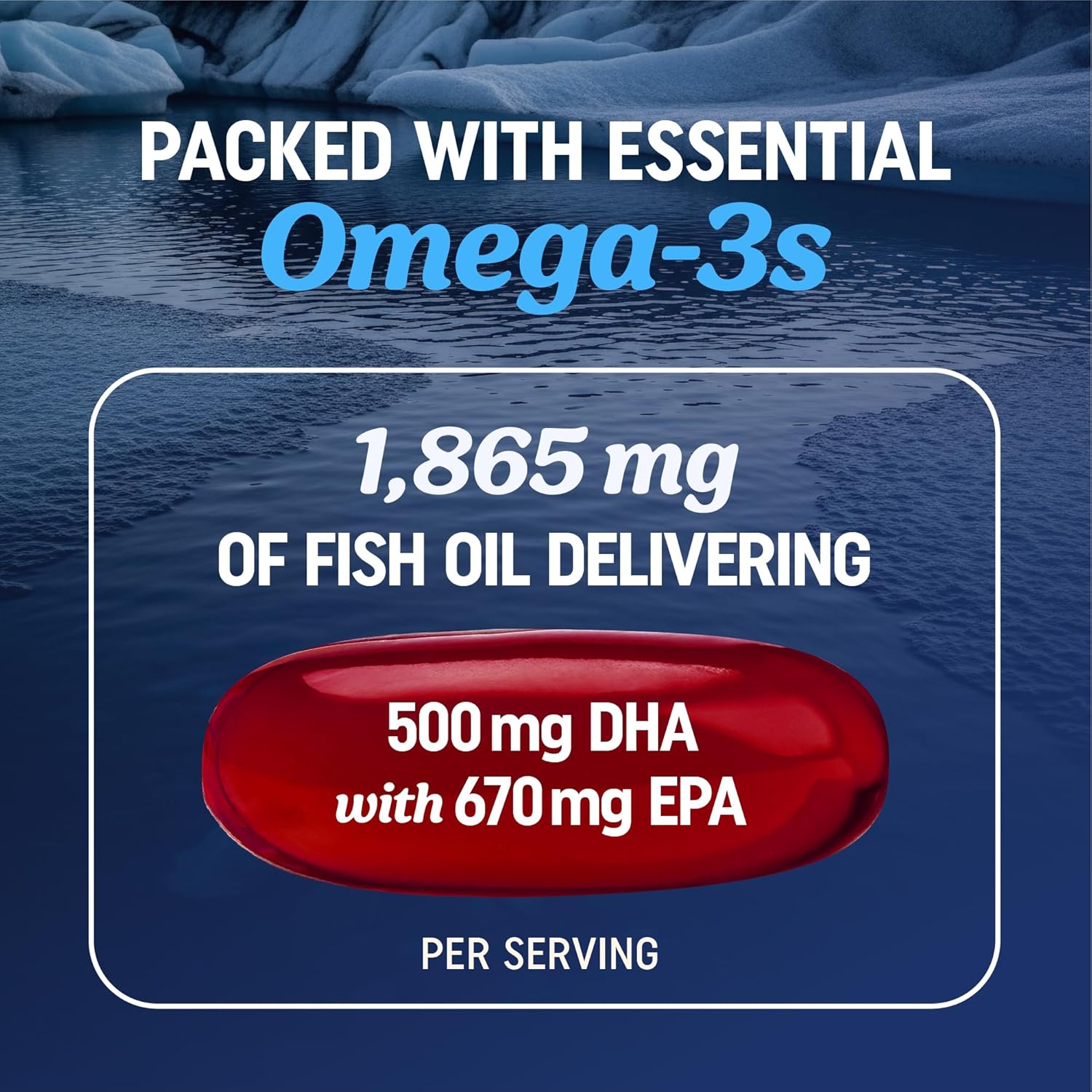 Omega 3 Fish Oil + Co Q10 | 1305MG Omega-3 with CoQ10 100MG for Heart Health, Cellular Energy, and Antioxidant Support | Co Q 10 + Omega3 | Coenzyme Q10 Fish Oil Supplements | Non-GMO | 60 Ct - Image 2