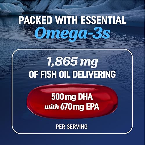 Miniatura 2 de Aceite de pescado Omega 3 + Co Q10  1305 mg Omega-3 con CoQ10 100 mg para salud cardíaca, energía celular y apoyo antioxidante  Co Q 10 + Omega3