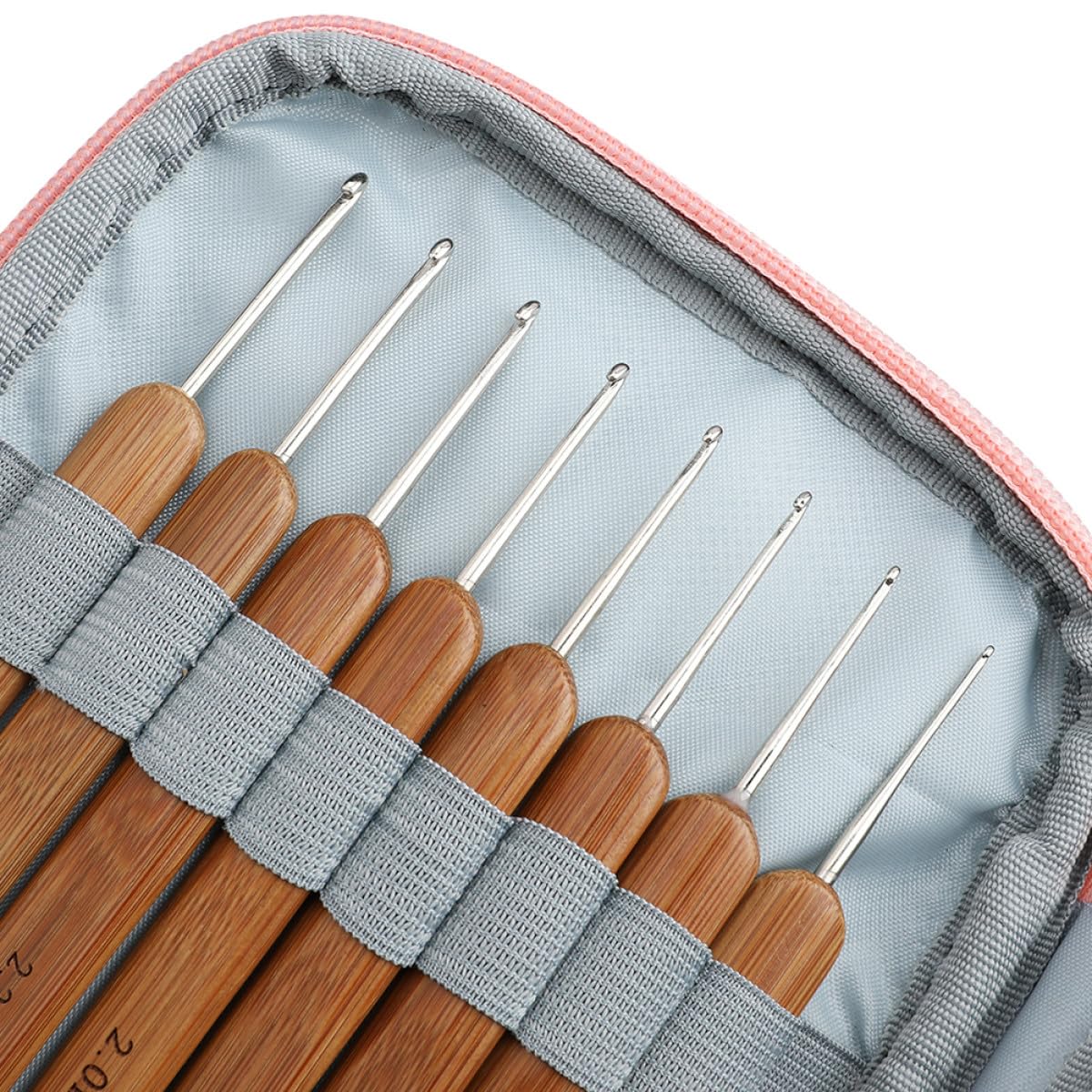 FELTECHELECTR Häkelnadeln Satz mit Tpr Softgriff und Edelstahl Glatte Oberfläche ohne Grate für Selbstgemacht Häkelprojekte Inkl Aufbewahrungstasche für Strickliebhaber und Anfänger