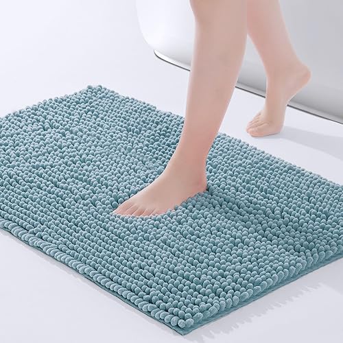 FRESHMINT - Tapete de baño de felpilla antideslizante, 36 x 24 pulgadas, lavable y suave, tapete para suelo de baño y bañera, de microfibra gruesa y