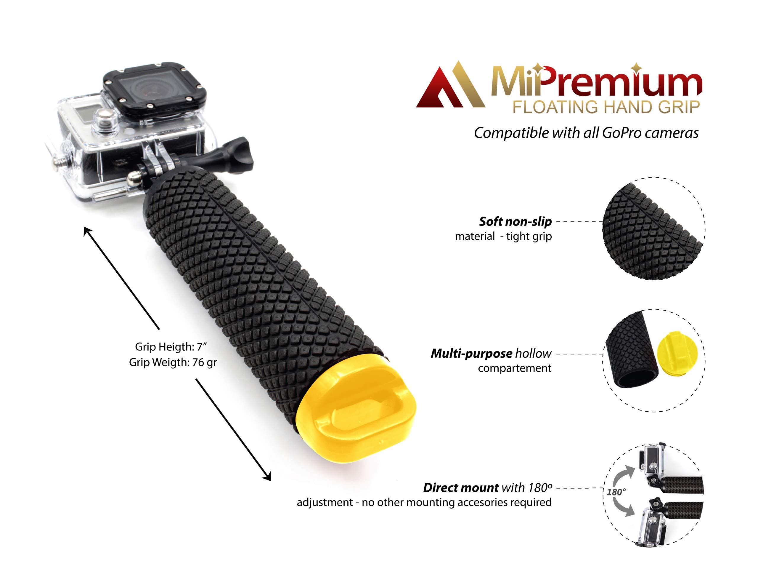 Schwimmender Handgriff, wasserdicht, Einbeinstativ für GoPro Hero 13, 12, 11, 10, 9, 8, 7, 6, 5
