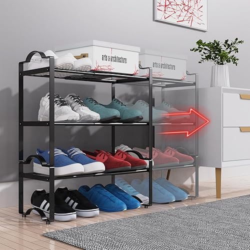 JoyBHole Zapatero expandible, rodamiento fuerte de metal, fácil instalación, ajustable, organizador de almacenamiento de zapatos para puerta,