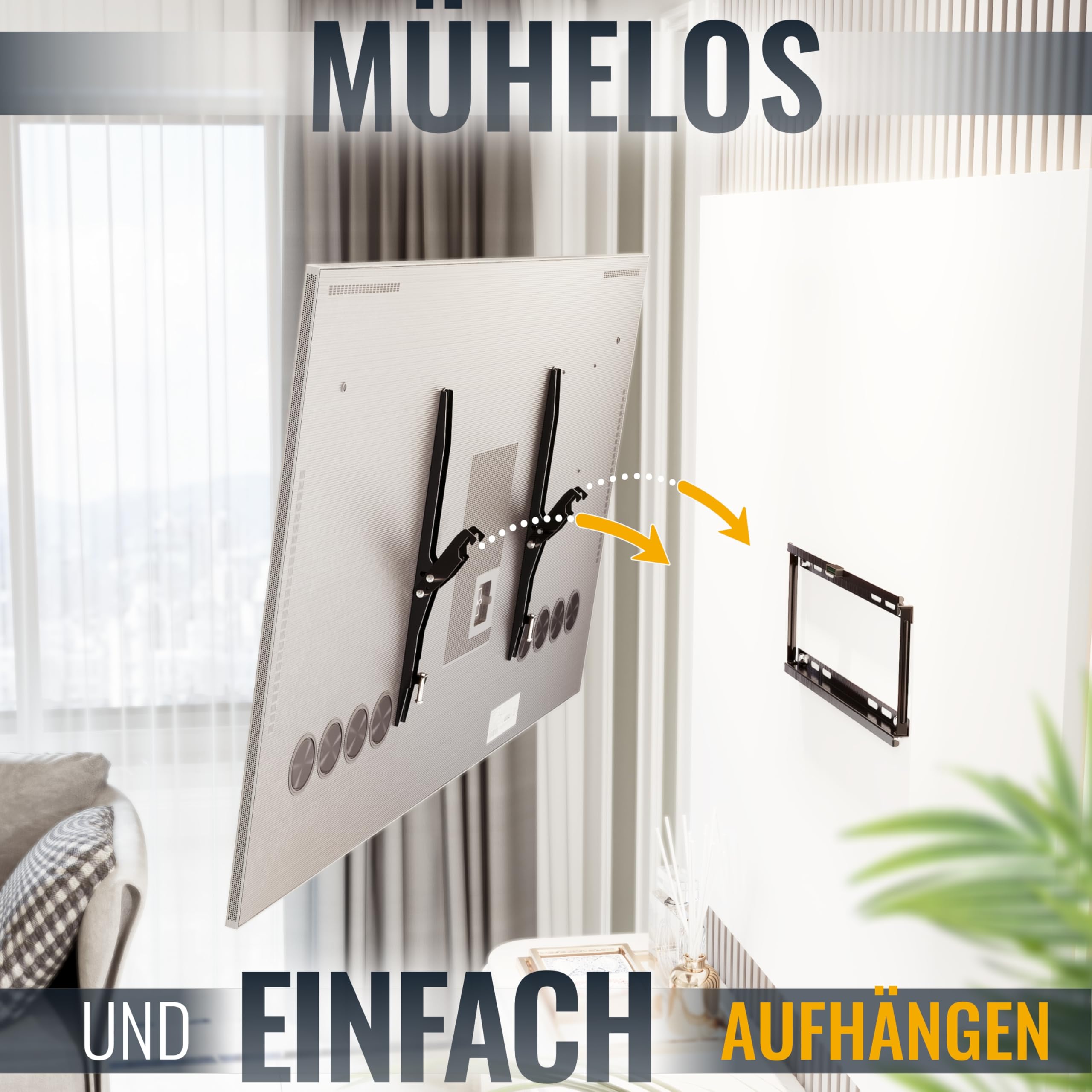 CAVO TV Muurbeugel 23-42 inch voor schermen tot 50 kg, Max VESA 200 x 200 mm kantelbare TV-beugel voor LCD/LED/Plasma TV's Flat&Curved
