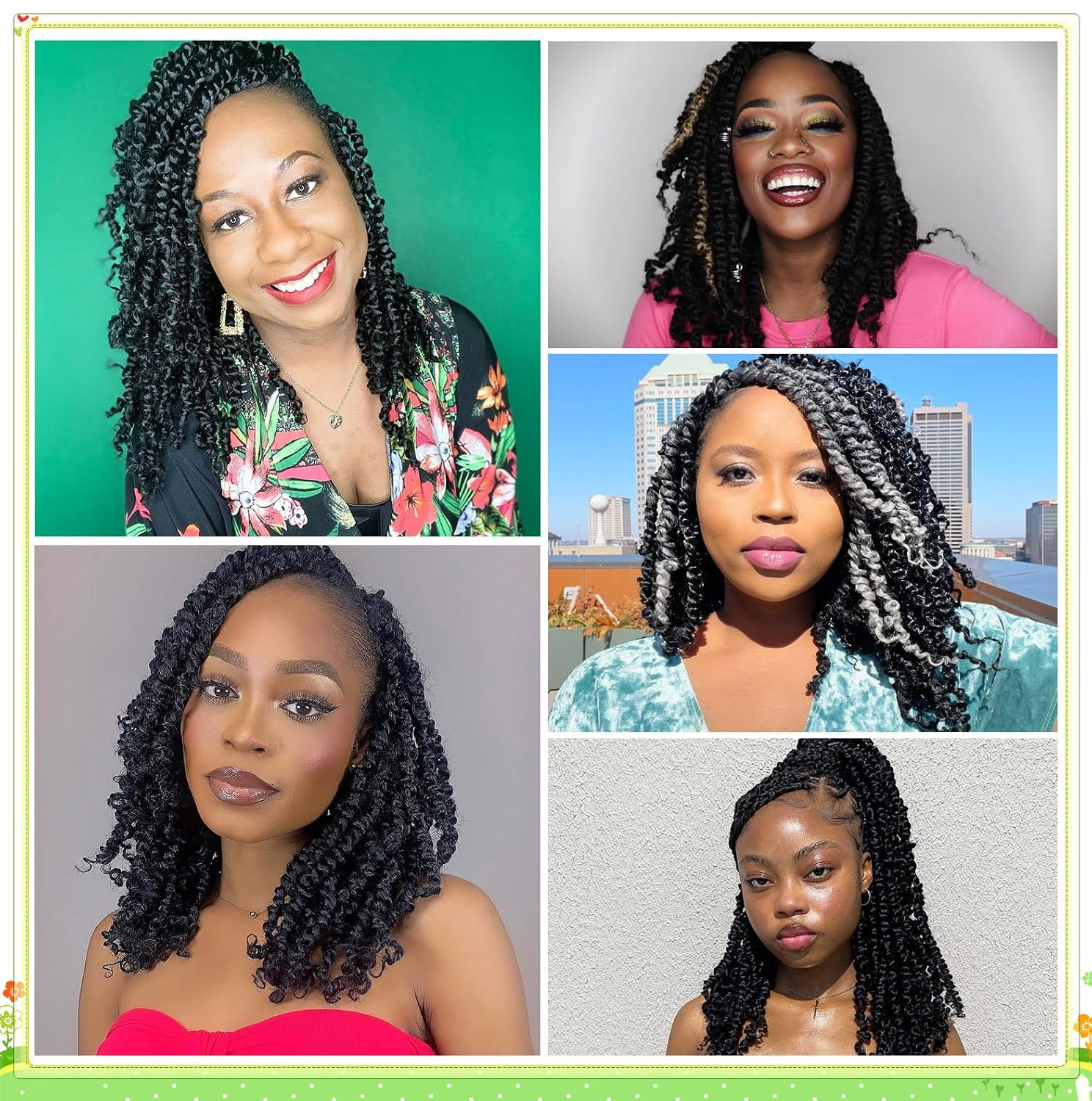 12 Inch Passion Twist Crochet Hair for Black Women 8 Packs Pre-twisted Passion Twists Crochet Braids Hair Pre-looped Bohemian Twists Synthetic Braiding Hair Extensions (12Strands/Pack,1B#)