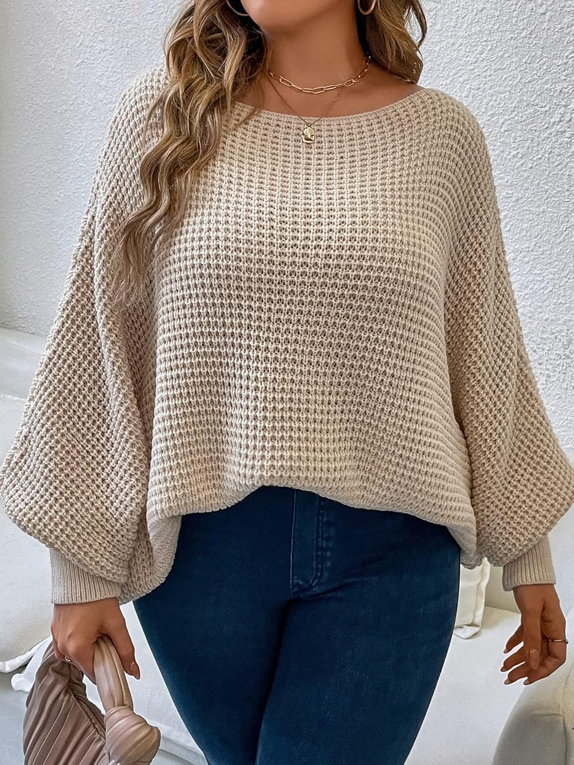 SOLY HUX Women's Plus Size Oversized Sweater Fall Fashion Crewneck Long Sleeve Casual Pullover Tops - Image 4