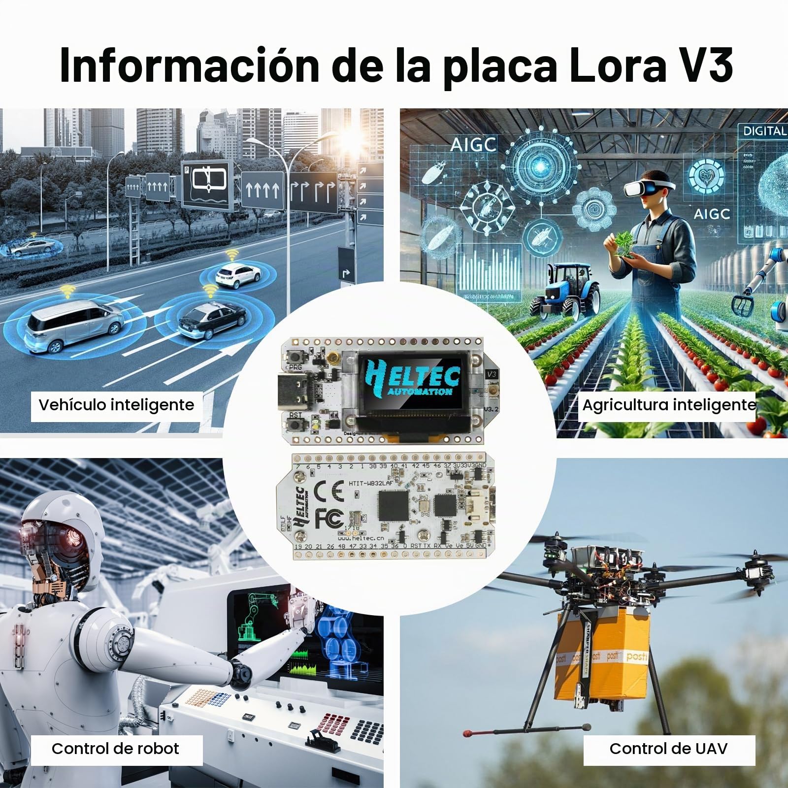 RUIZHI ESP32 V3 LoRa Board per Meshtastic, LoRa ESP32 V3 Módulos con 868MHz Antenne y 3000mAh Batería y WiFi Bluetooth 1262 Chip con 0,96″ OLED Display Compatibilidad con Meshtastic IoT Arduino(2 Pcs)