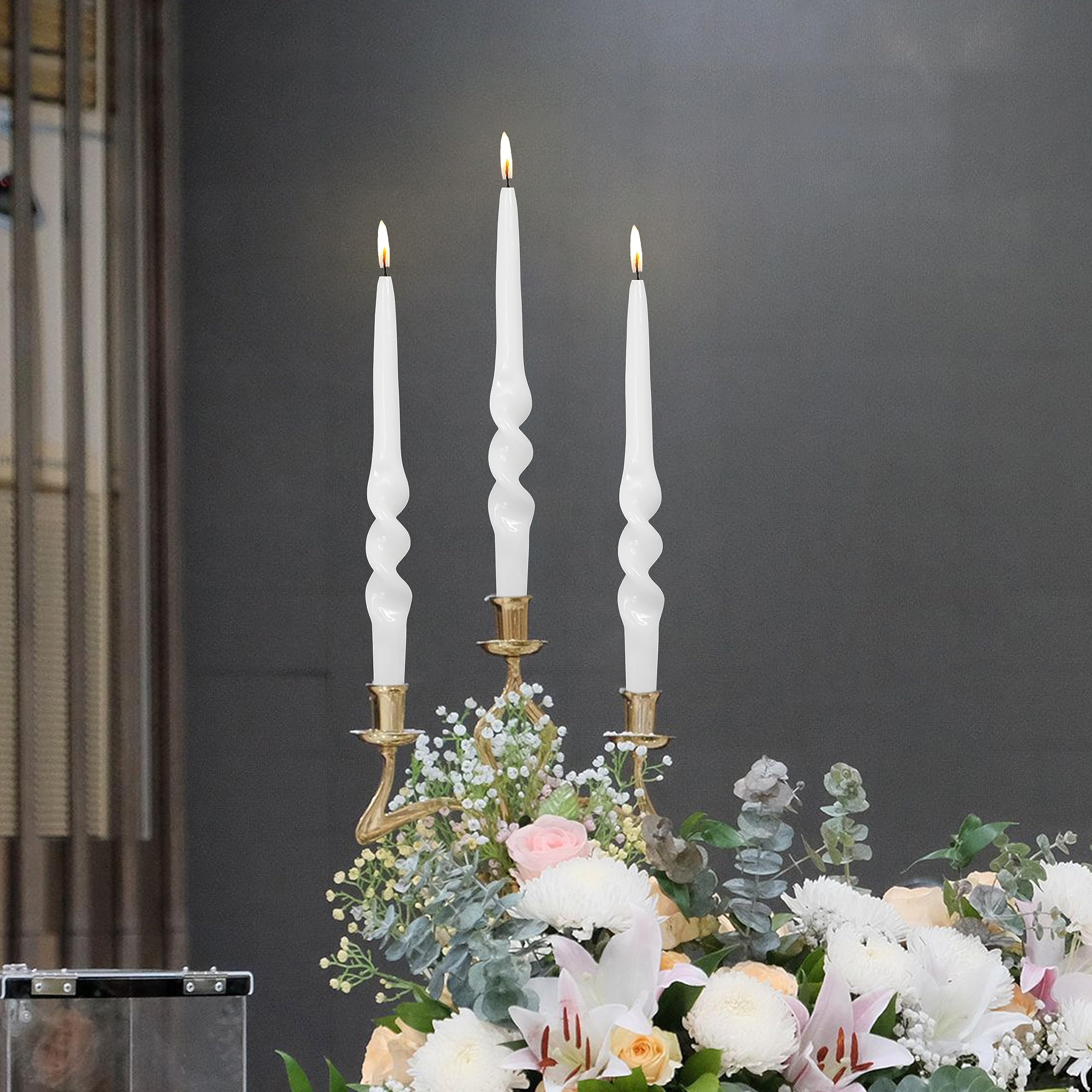 Amazon.co.jp: スパイラルテーパーキャンドル 9.5インチ ホワイト