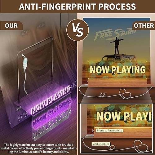 Miniatura 5 de Now Playing Soporte para discos de vinilo, soporte de exhibición de discos de vinilo iluminado con 7 luces que cambian de color, luz multicolor con