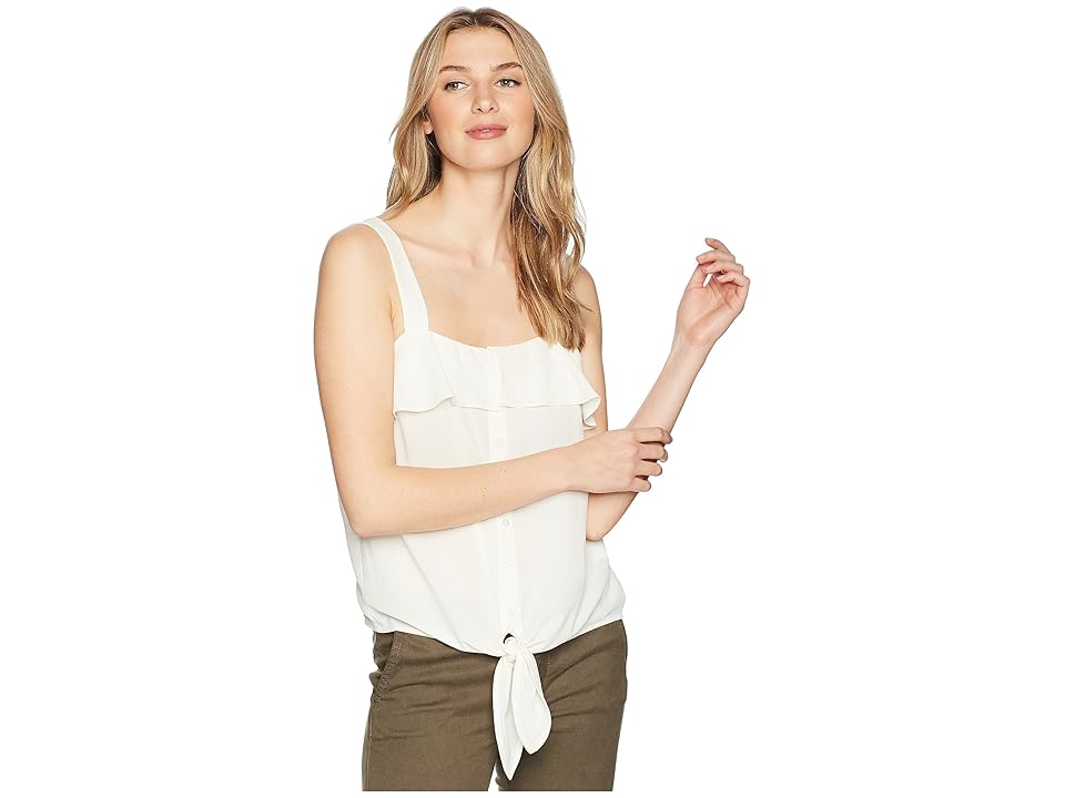 

1.STATE Sleeveless Tie Front Button Down Blouse (Antique White) Women's Sleeveless