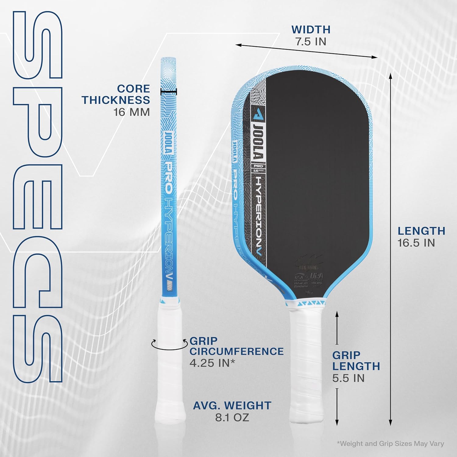 JOOLA Pro V Pickleball Paddle - 14mm/16mm - Raw Carbon Fiber Textured Surface - Enhanced Frame & Propulsion Core, USAPA & UPA-A Certified, NFC Chip Enabled, Premium Control & Lightweight Performance