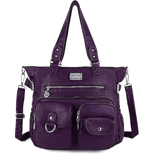 Angelkiss Purses Handbags for Women PU Tote Satchel Bags for Women Pockets Shoulder Bags… | PU, Bags, Pockets