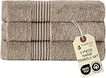 Harbourloom Boulevard Series Luxury Hand Towel Set - 3 Pack of Soft 600 GSM 100% Turkish Cotton Towels for Bathroom, Absorbent Guest Towels, 16x28 Inches Bathroom Towels Hotel Spa Quality (Azure Blue)