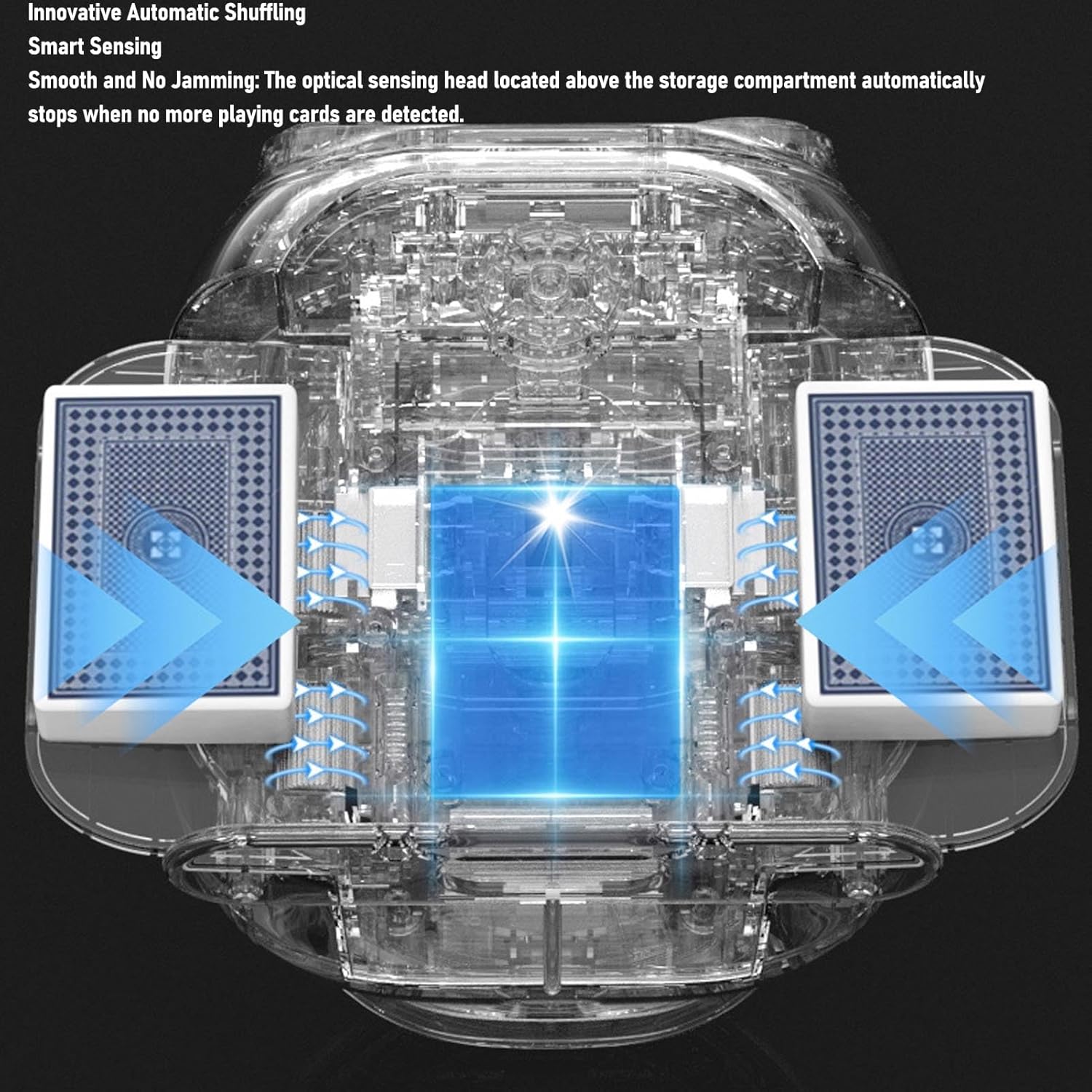 CCYLEZ Professional Card Shuffler Machine, Programmable Dealer for 8 Players, 2600mAh Battery, Customizable Deal Order & Speed, Quiet, for Family Party Game