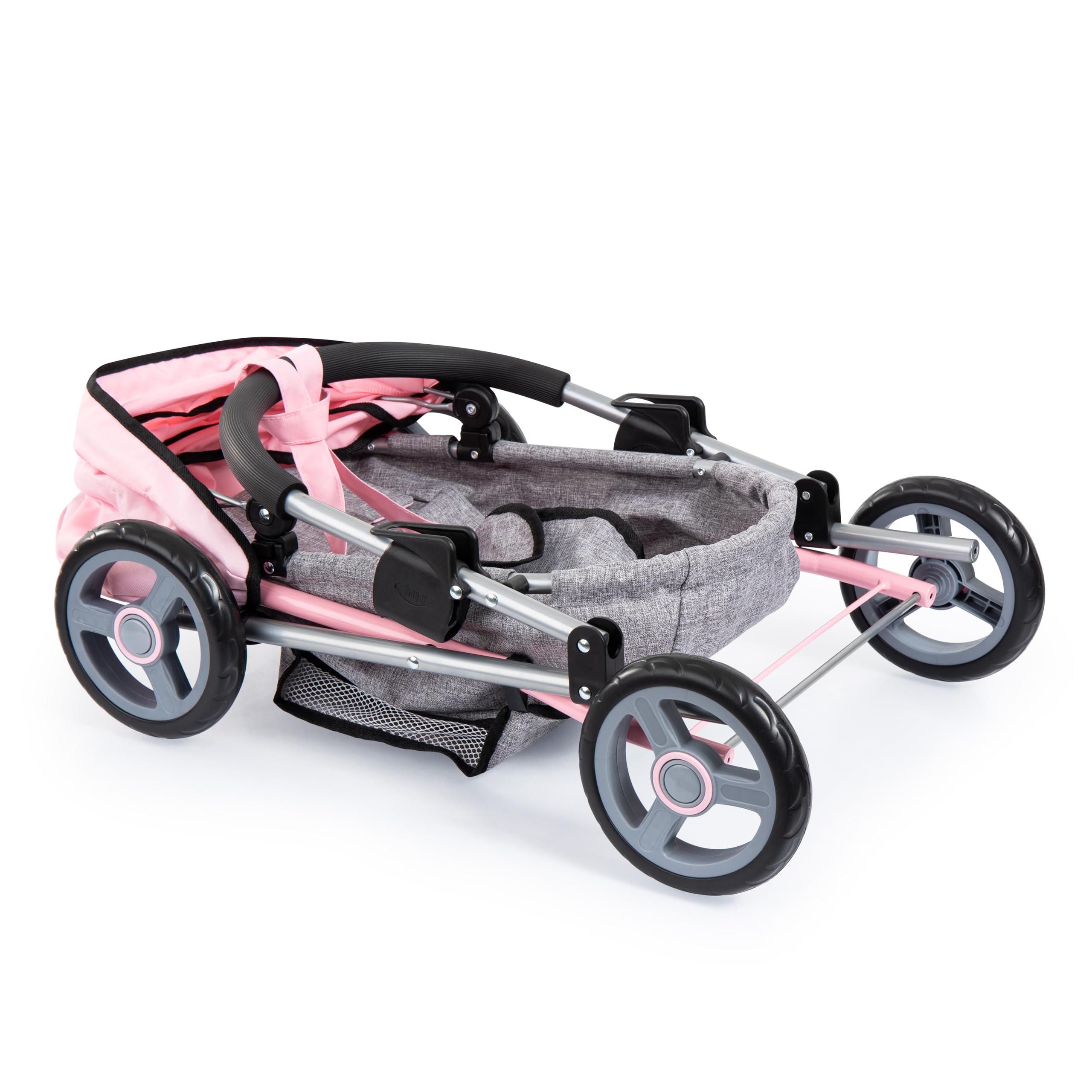 Bayer Design 12733AB Puppenwagen Cosy, faltbar, mit Puppe 36 cm, Decke, Kissen, Tasche, Flasche und Schnuller