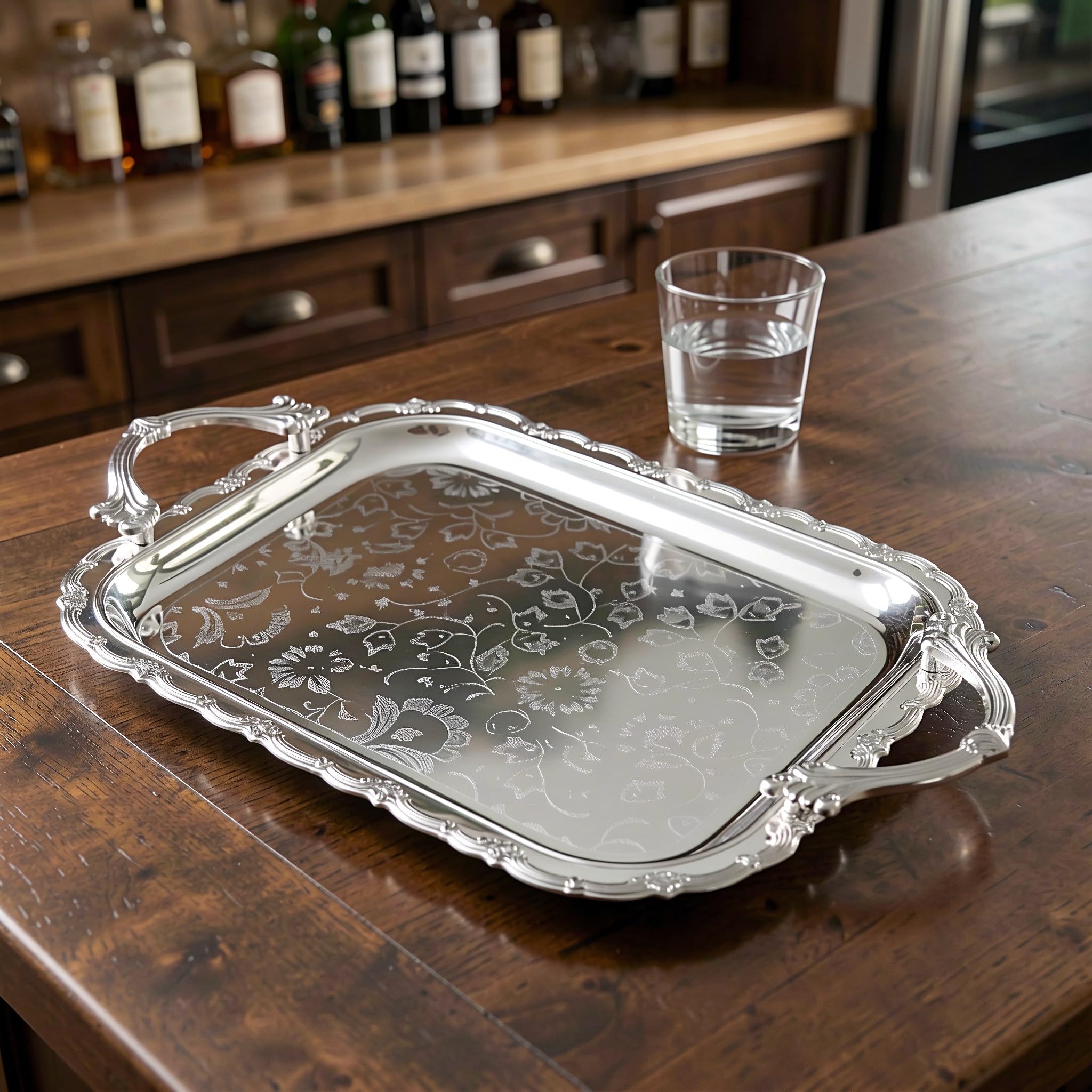 Zerodeko Plateau en Bois Vintage européen, Plat de Service à Pain
