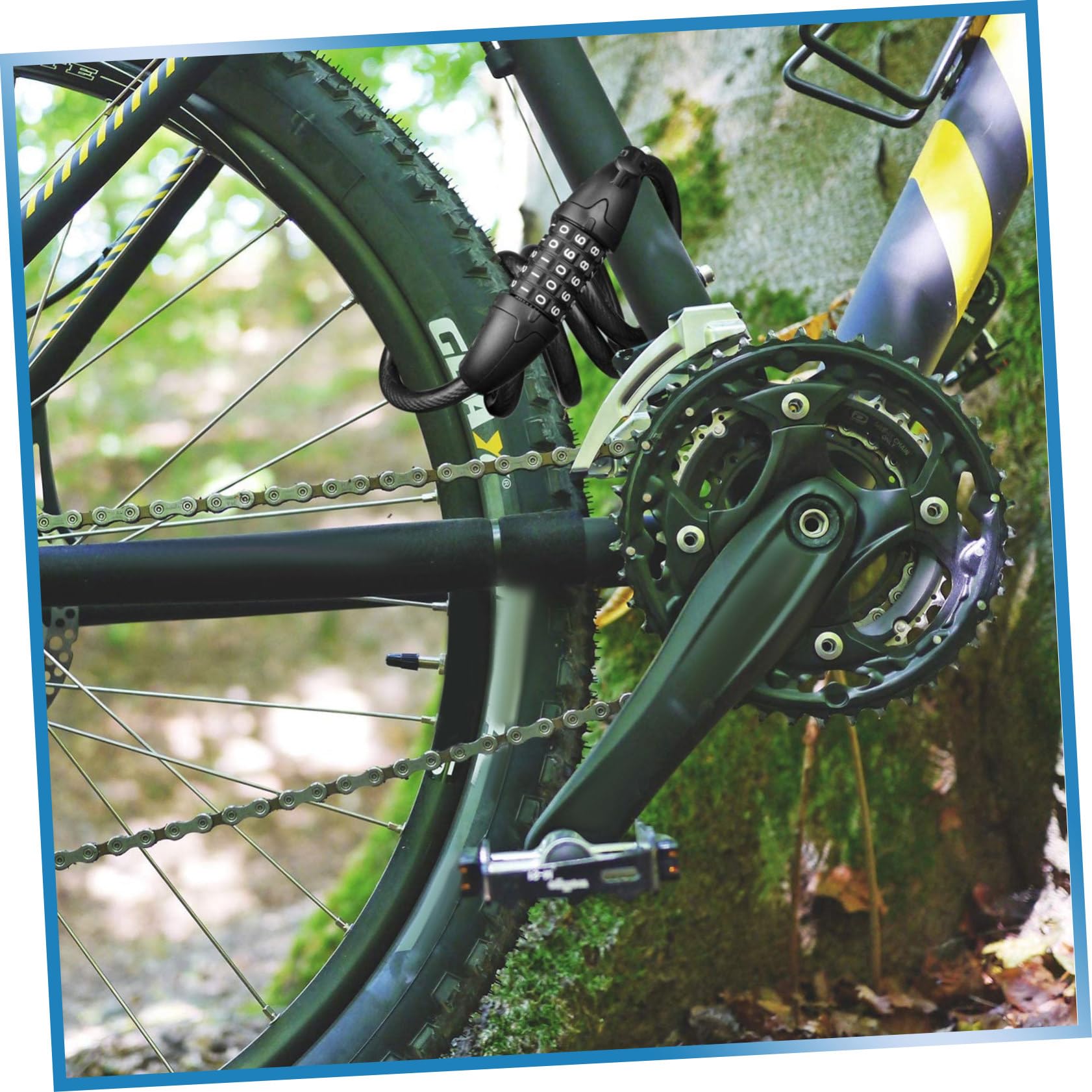 Lucchetto Catena per Bici Lucchetto di Sicurezza Cifre Ripristinabile Nero Adatto Biciclette Cancelli Recinzioni Scale
