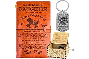 Personalized Gifts for Daughter from Mom, Genuine Leather Journal Gifts to My Daughter from Mother