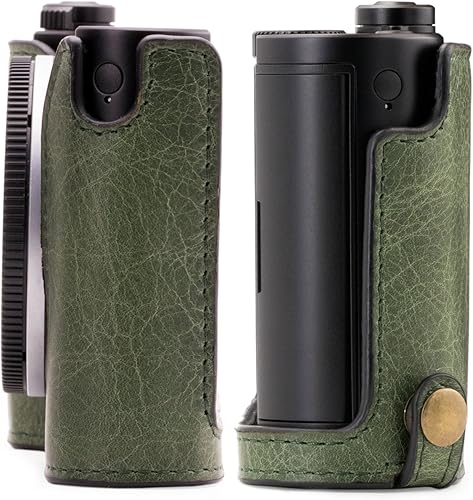 Miniatura 6 de MegaGear MG1285 Leica TL2, TL Ever Ready - Funda de piel auténtica para cámara y correa con acceso a la batería, color verde