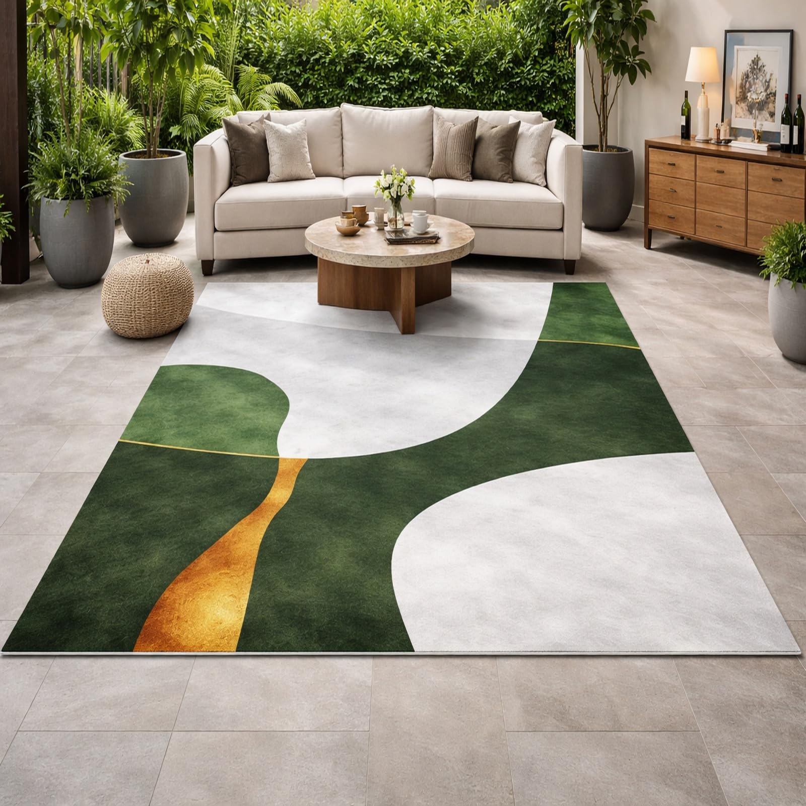 Alfombra moderna lavable de 160 x 280 cm ideal para salones y cocinas activas