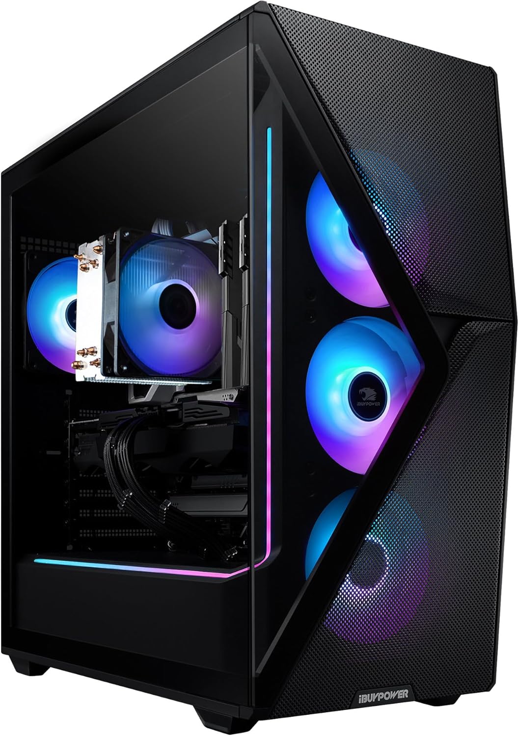 iBUYPOWER Slate MESH Gaming PC Desktop Computer AMD Ryzen 7 5700 CPU, NVIDIA GeForce RTX 4060 Ti 8GB GPU, 16GB DDR4 Non-RGB 3200MHz RAM, 1TB NVMe SSD, Windows 11 Home, Keyboard, Mouse - SMA7N46T01