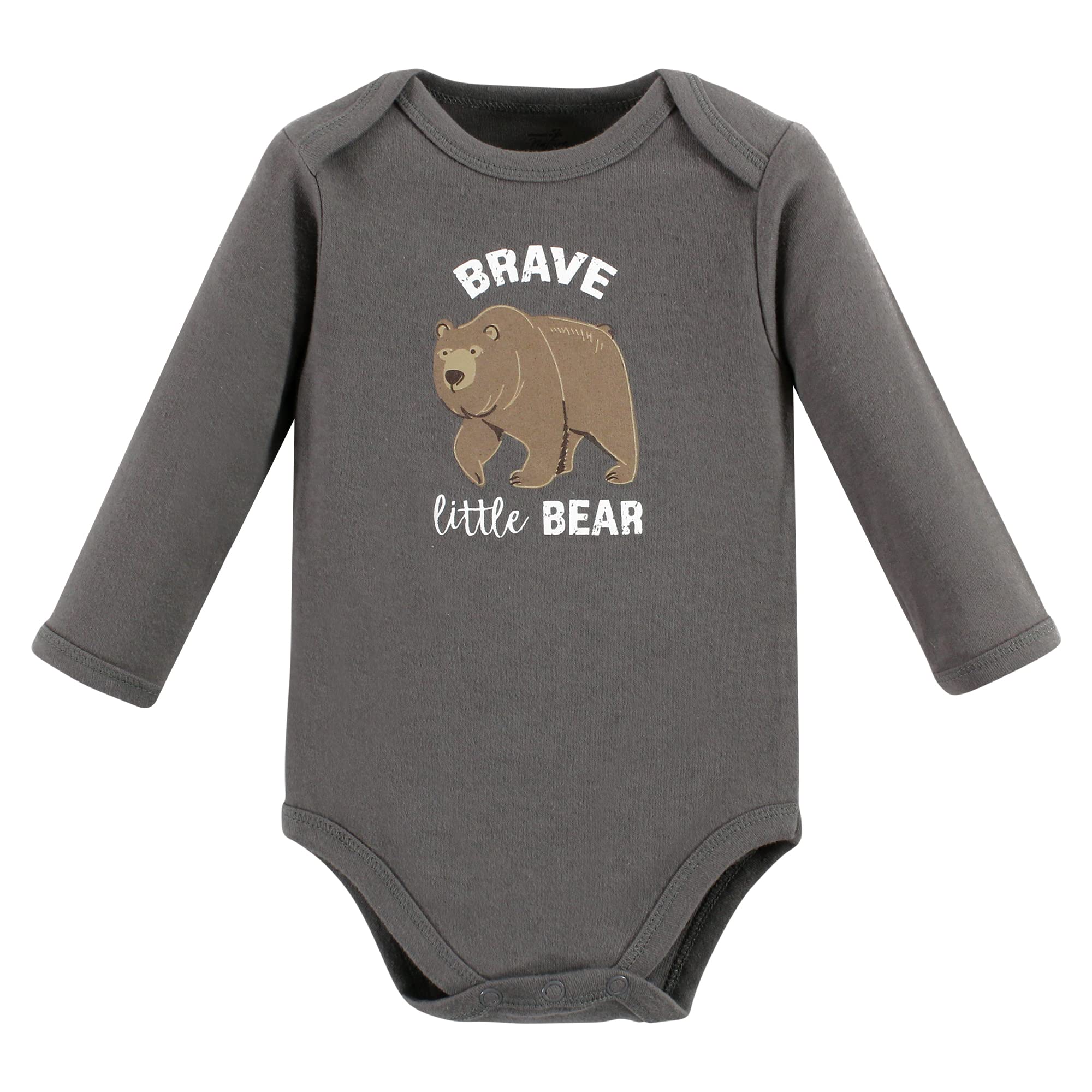 Touched by Nature Baby Cotton Long-Sleeve Bodysuits, Months Body Unisex de algodón orgánico de Manga Larga para niño Alphabet 9-12 Meses, Boy Woodland-Alfabeto (5 Unidades), Bebés