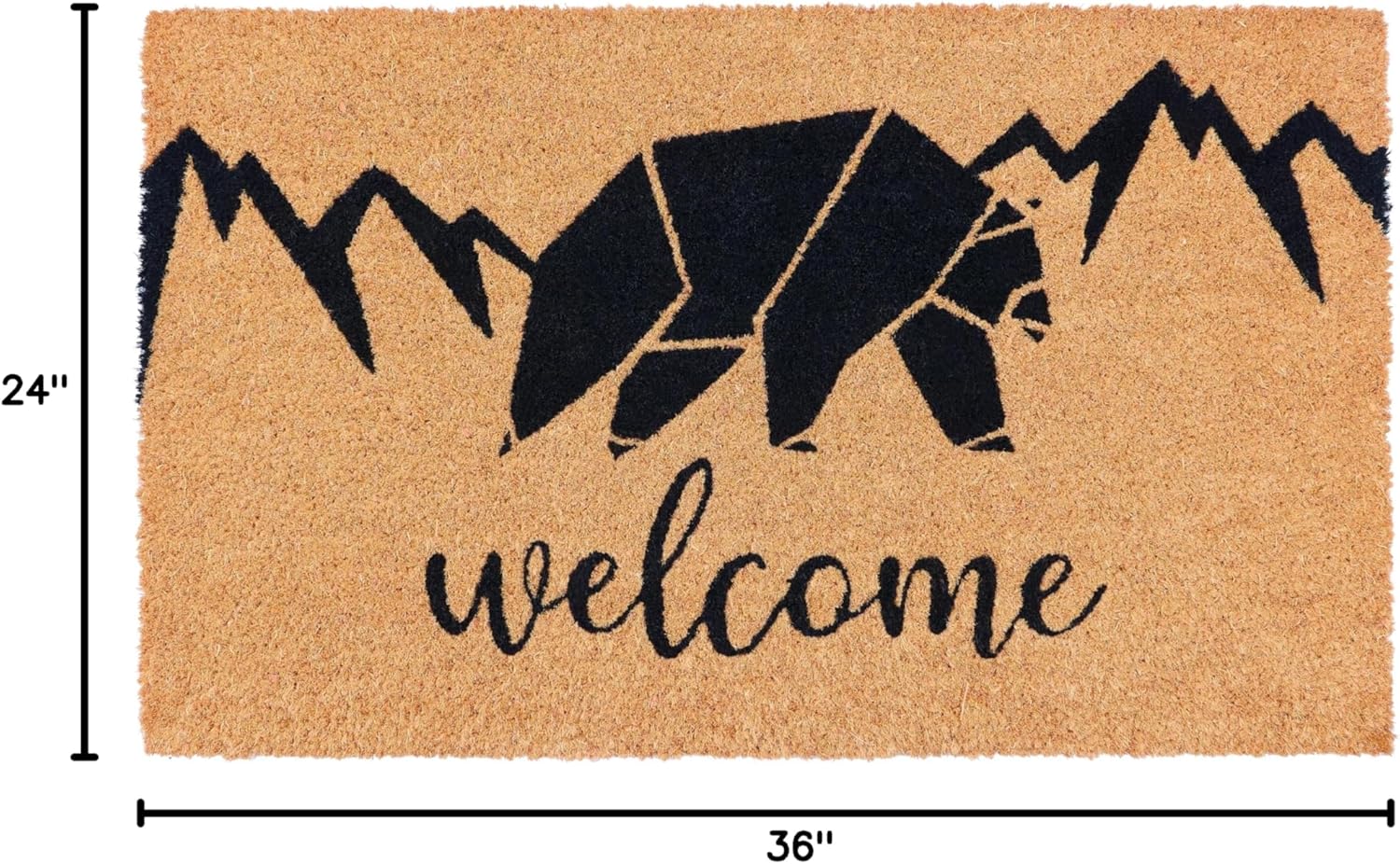 GRAPNDPA GRN1400-2436, Geometric Bear Decorative Doormat 24"x36"