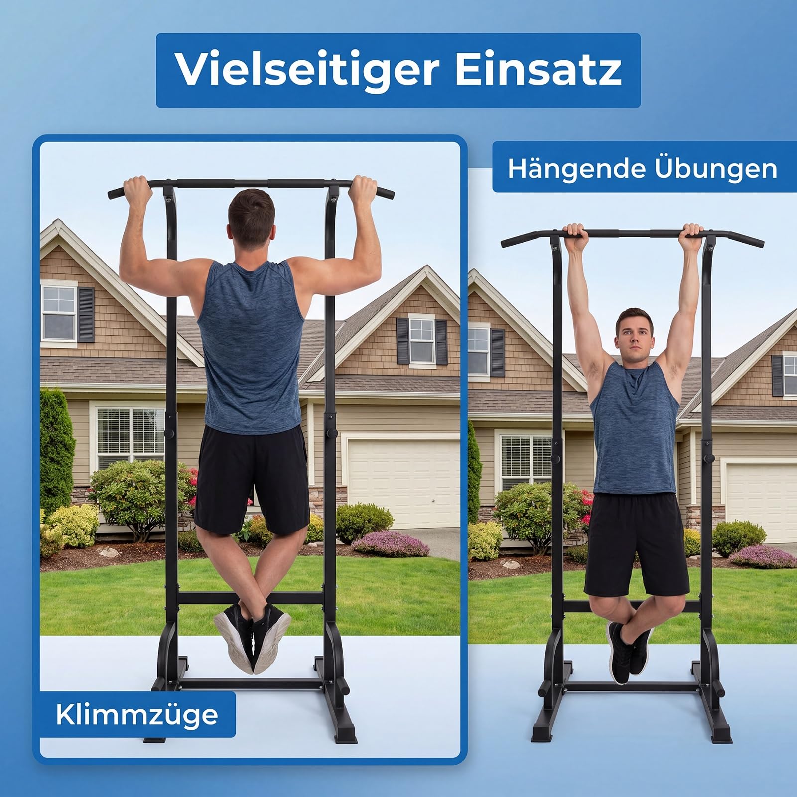 COSTWAY Turnreck Outdoor, einzelne/doppelte/dreifache Turnstange wetterfest, Reckstange 80-172 cm höhenverstellbar, Dip Station Stahl bis 330kg, Pull Up Bar für Kinder, Erwachsene
