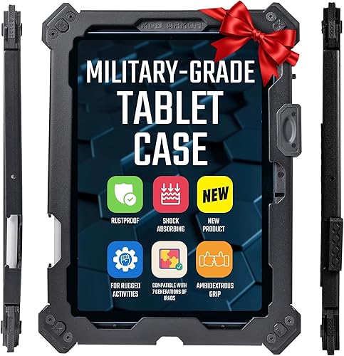 Mob Armor X Series - Funda para iPad de grado militar, cubierta de polvo negro, resistente al óxido, compatible con varias generaciones de iPad, disponible en Yaxa Guatemala