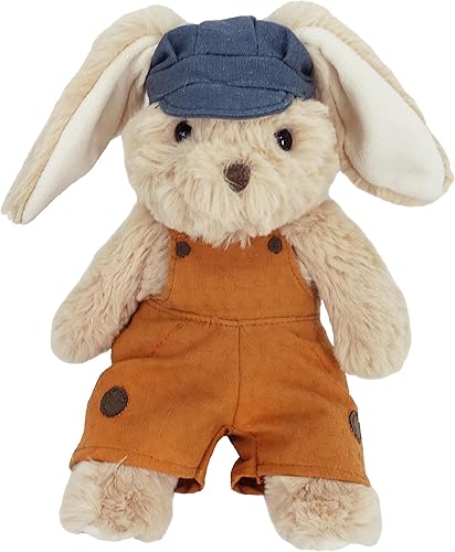 MON AMI Peluche de conejo de Benjamin de Pascua con orejas flexibles y gorra de periódico juguetes de peluche de primera calidad para niños o niñas