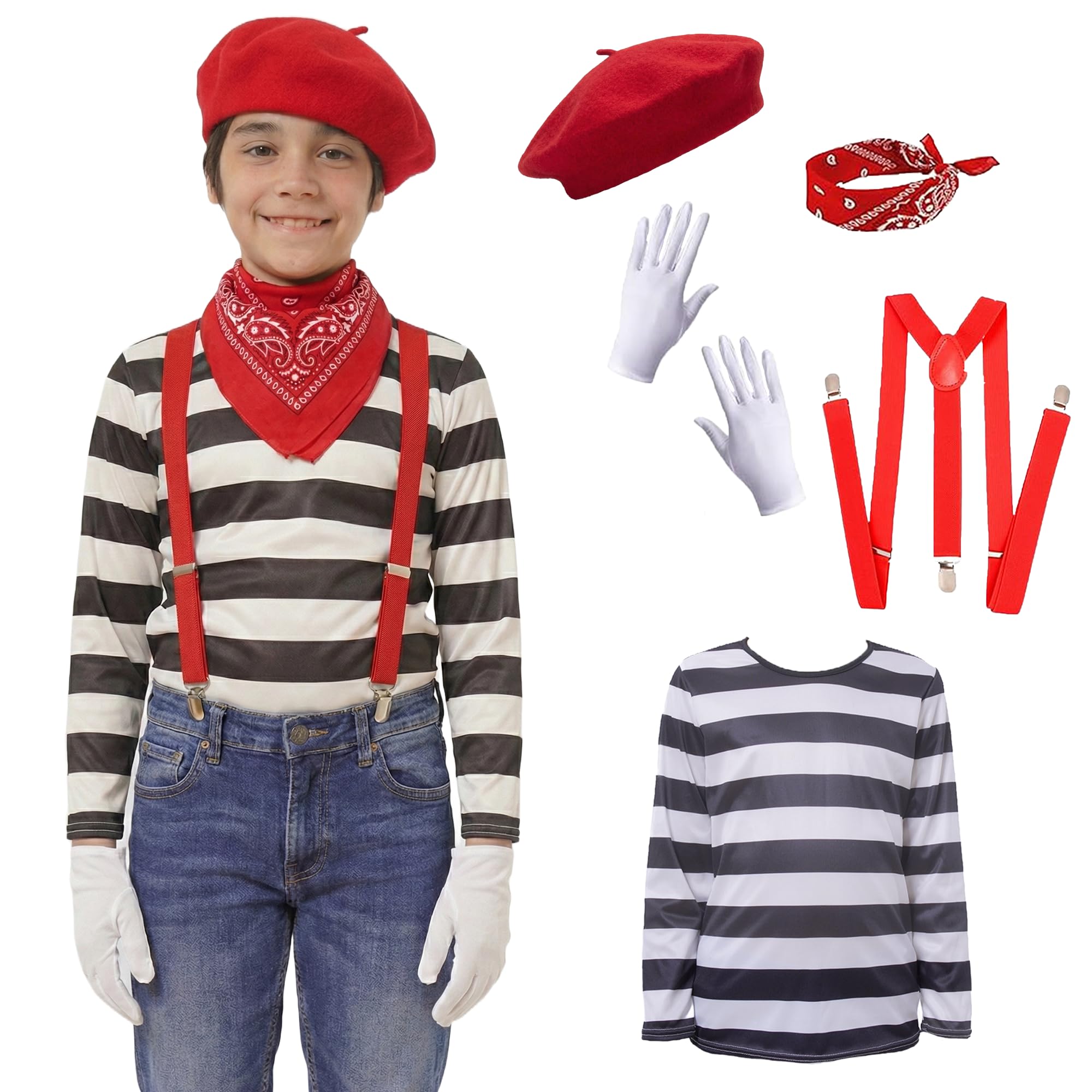 Disfraz de mimo Disfraz de Carnaval Pantomima Pantomime Costume Disfraz Mimo Carnaval Disfraces Disfraces de Mimo Accesorios para Carnavals
