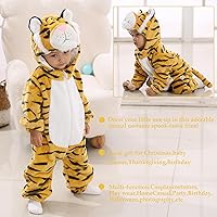 Vista 98 de TONWHAR - Mameluco con capucha, fantástico disfraz infantil de varios animales, como tigre o dinosaurio Multi